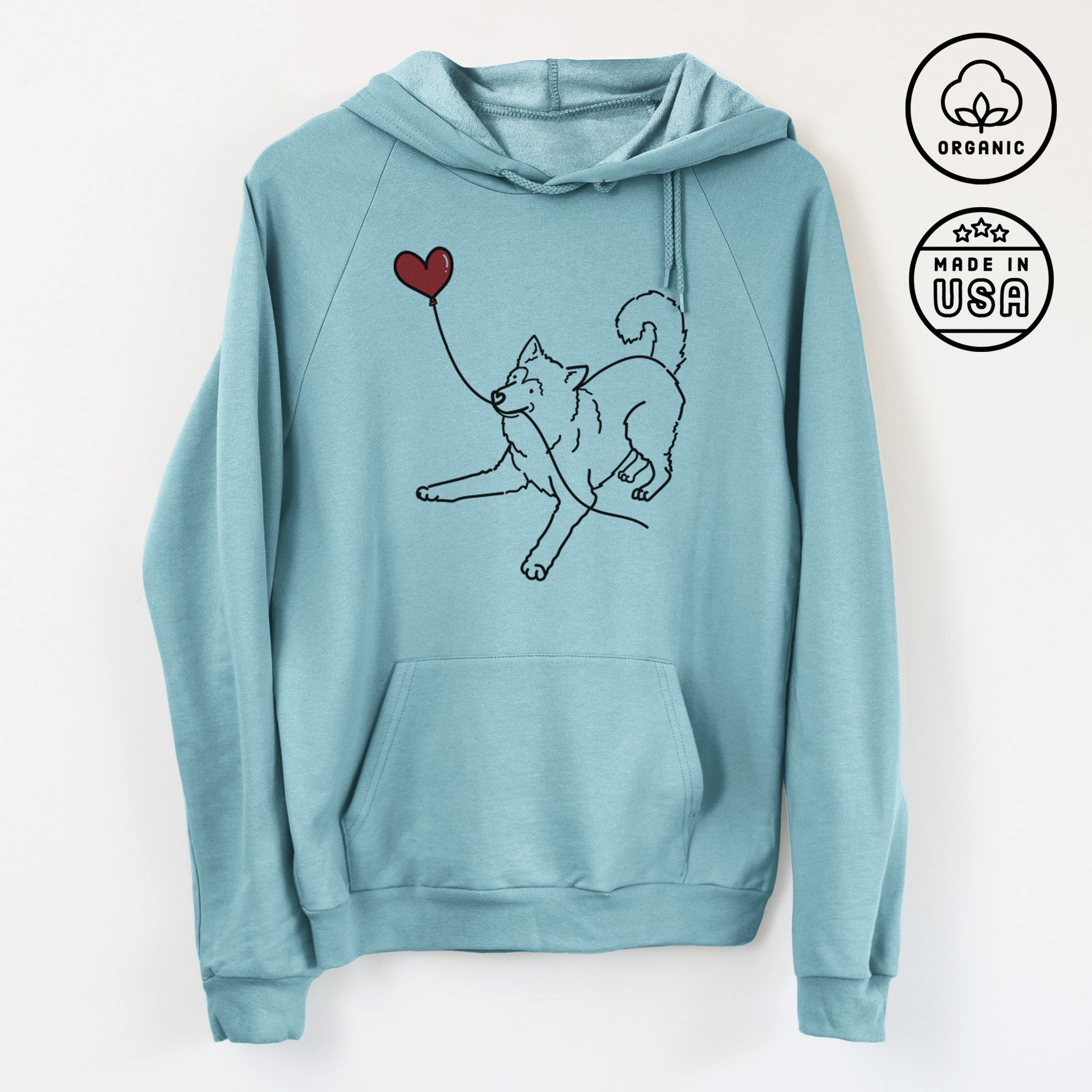 Alaskan Malamute Heart String - Unisex Pullover Hoodie - Made in USA -