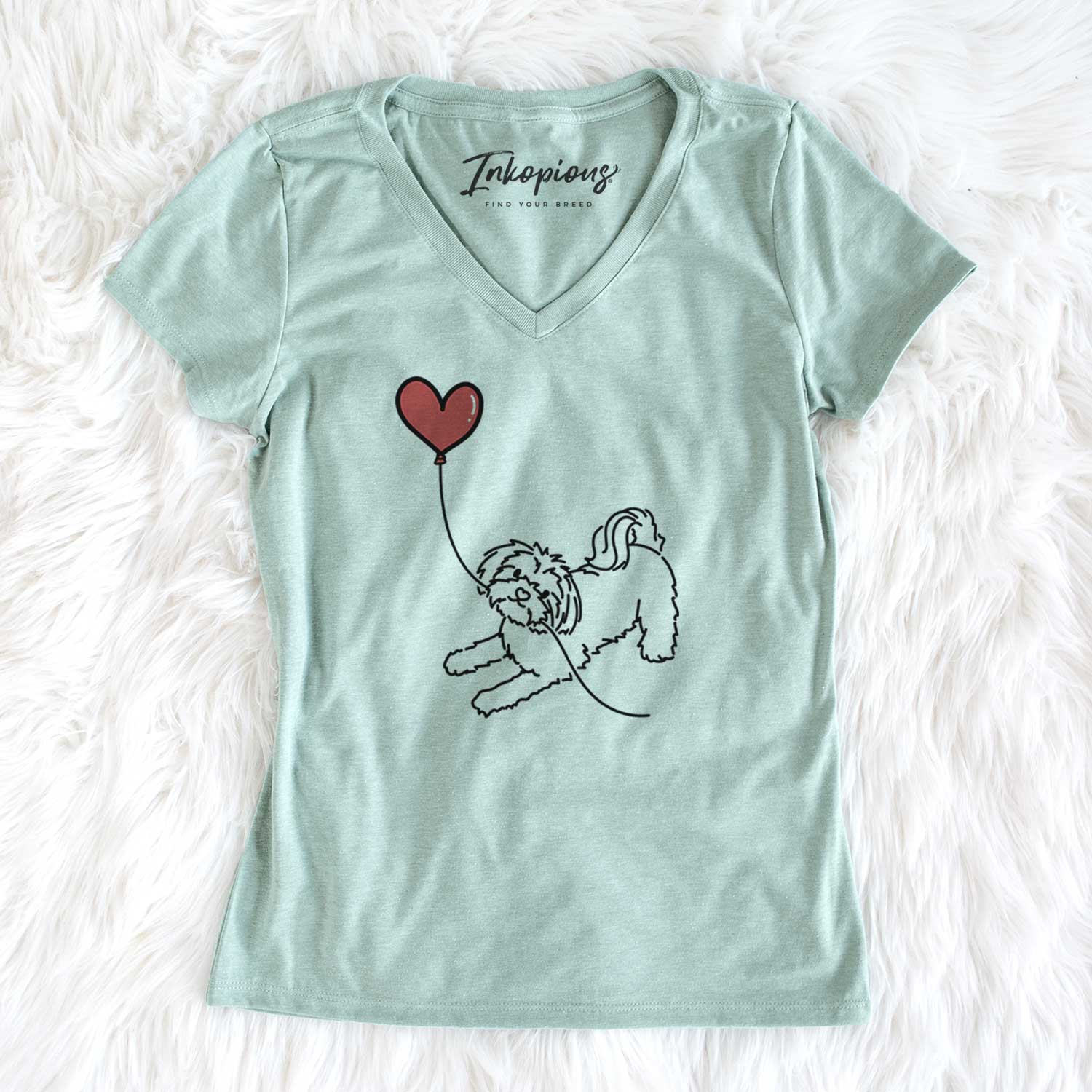 Maltese Heart String - Women's V-neck Shirt