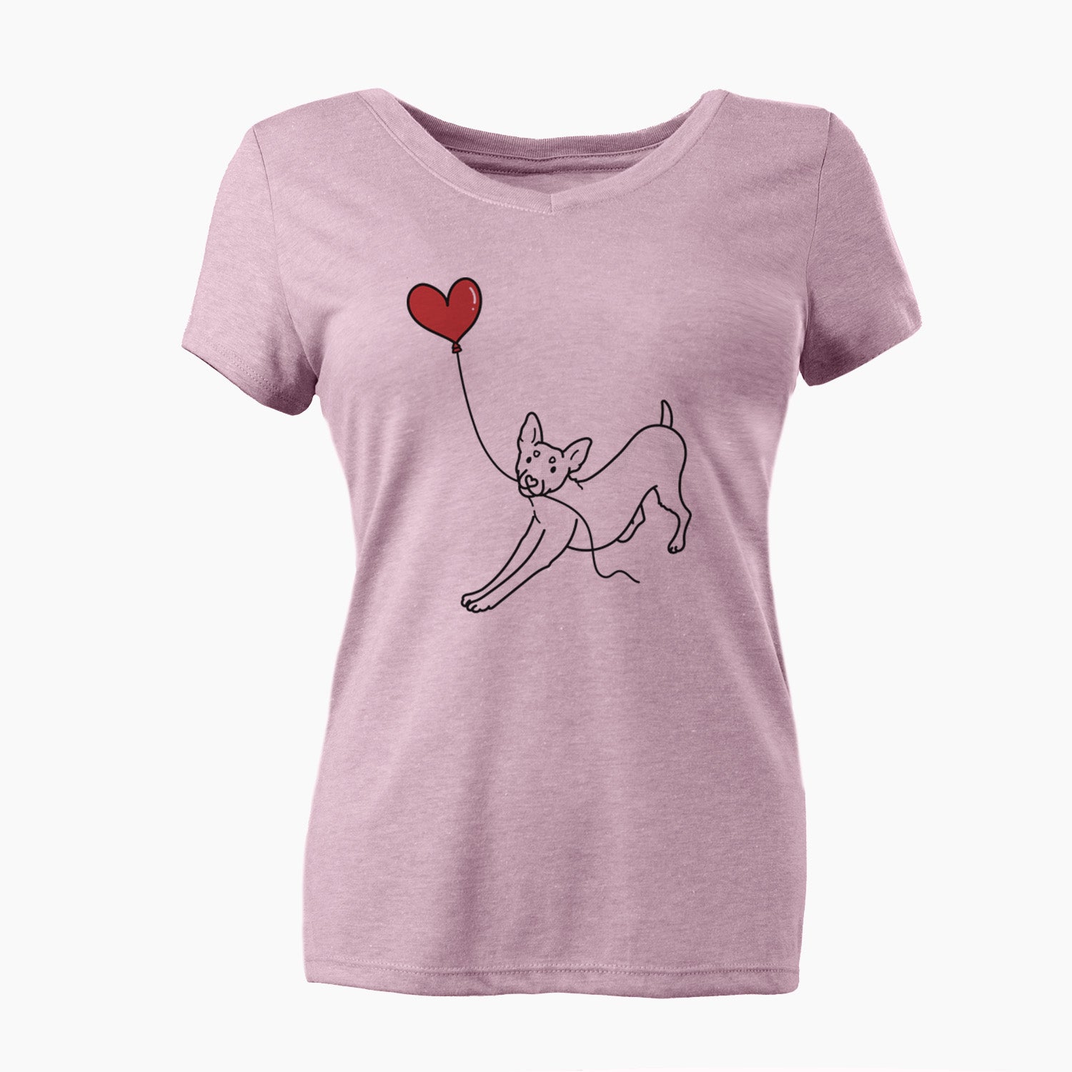 Rat Terrier Heart String - Women's Perfect V-neck Shirt