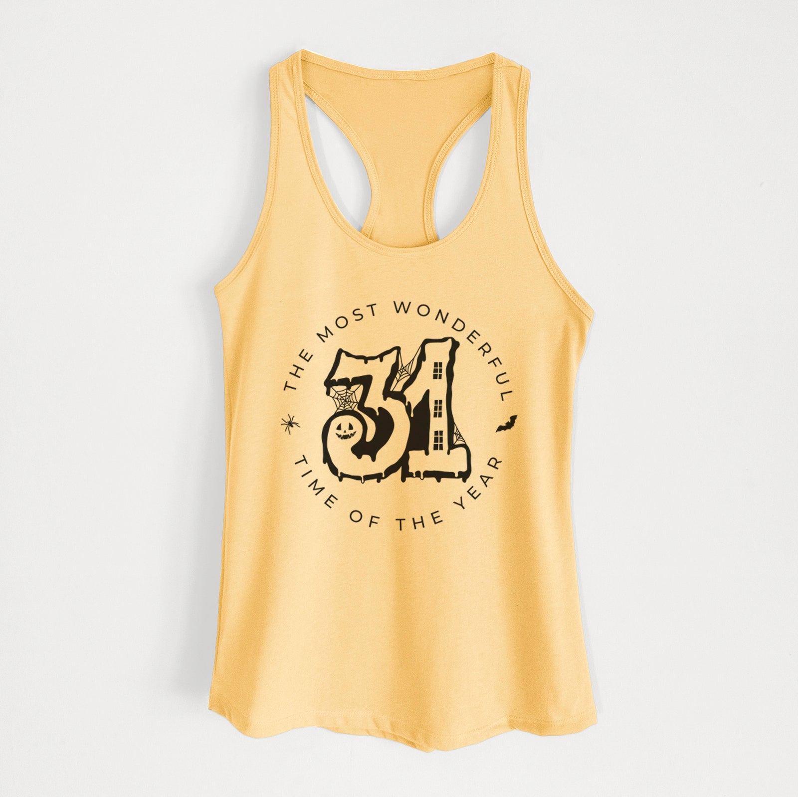 '- The Most Wonderful Time of The Year' design on a Banana Cream Women's racerback tanktop