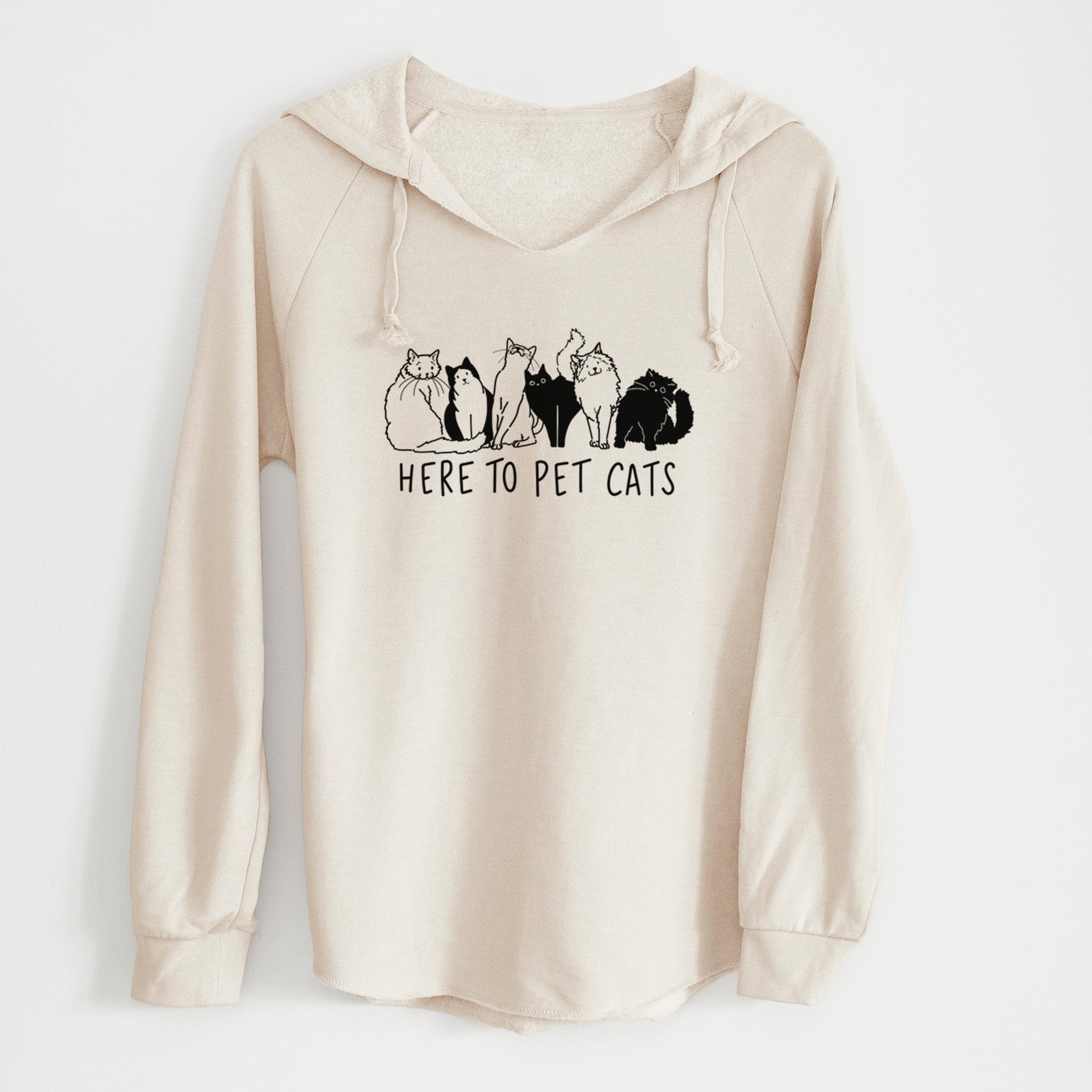 'Here to Pet Cats' design on a Bone Cali Wave Hooded Sweatshirt