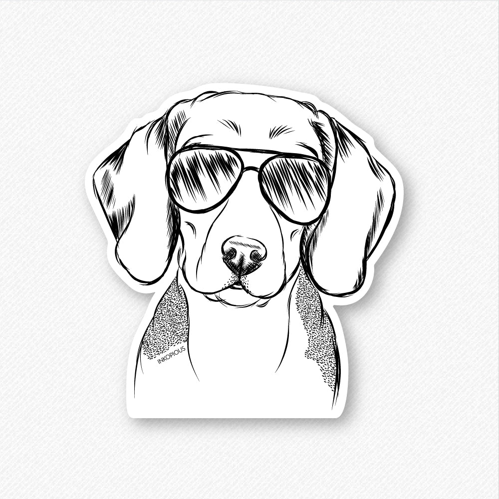 'Jake the Beagle' design on a decal sticker