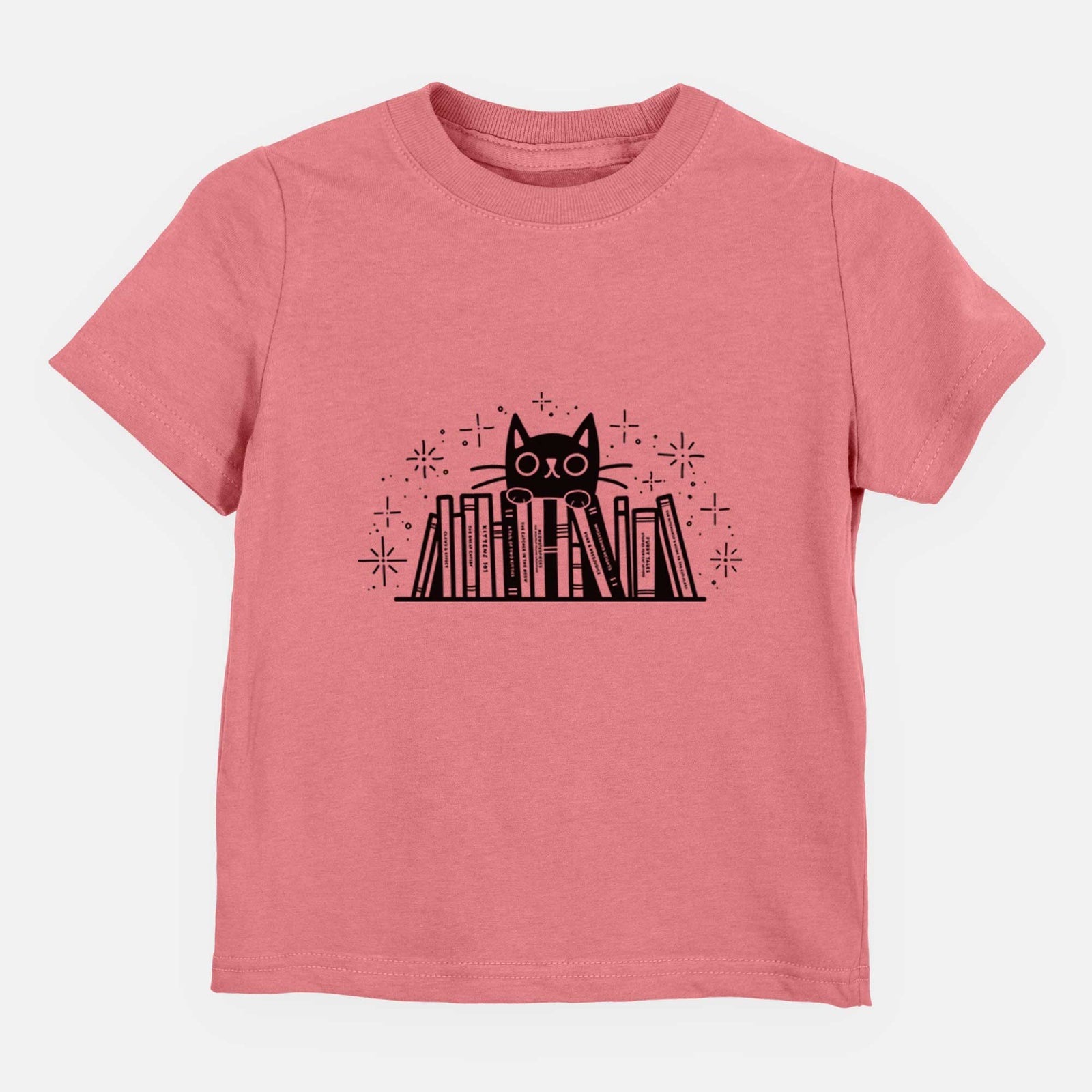 Kitty Library - Black Cat Behind Books - Kids/Youth/Toddler Shirt