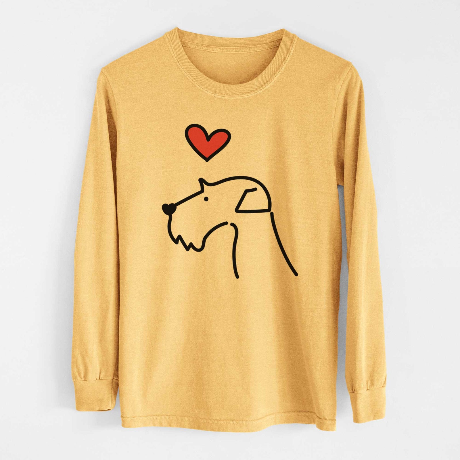 Love Always Airedale Terrier - Heavyweight 100% Cotton Long Sleeve