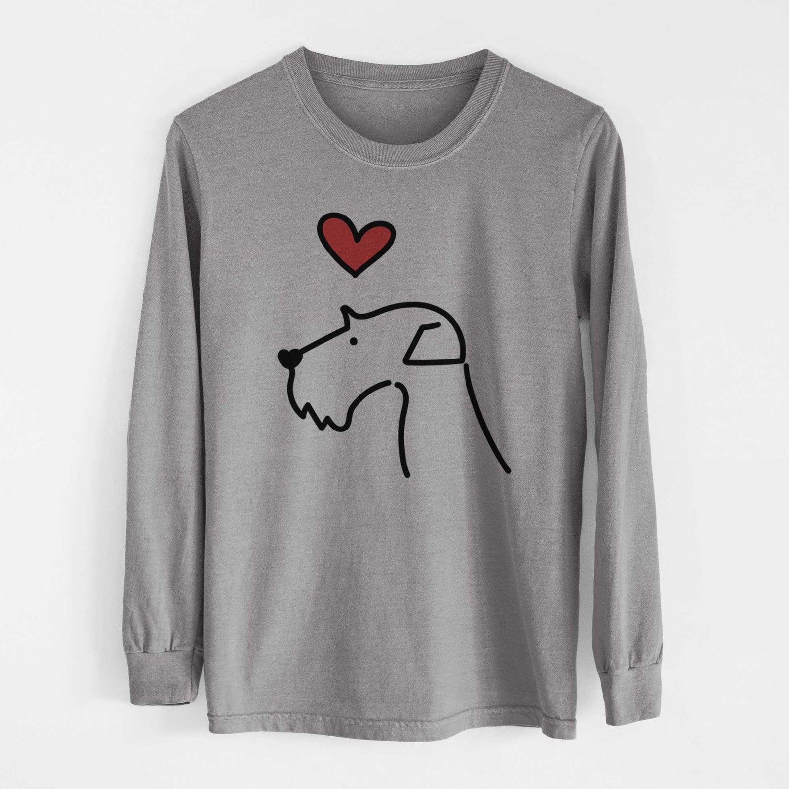 Love Always Airedale Terrier - Heavyweight 100% Cotton Long Sleeve