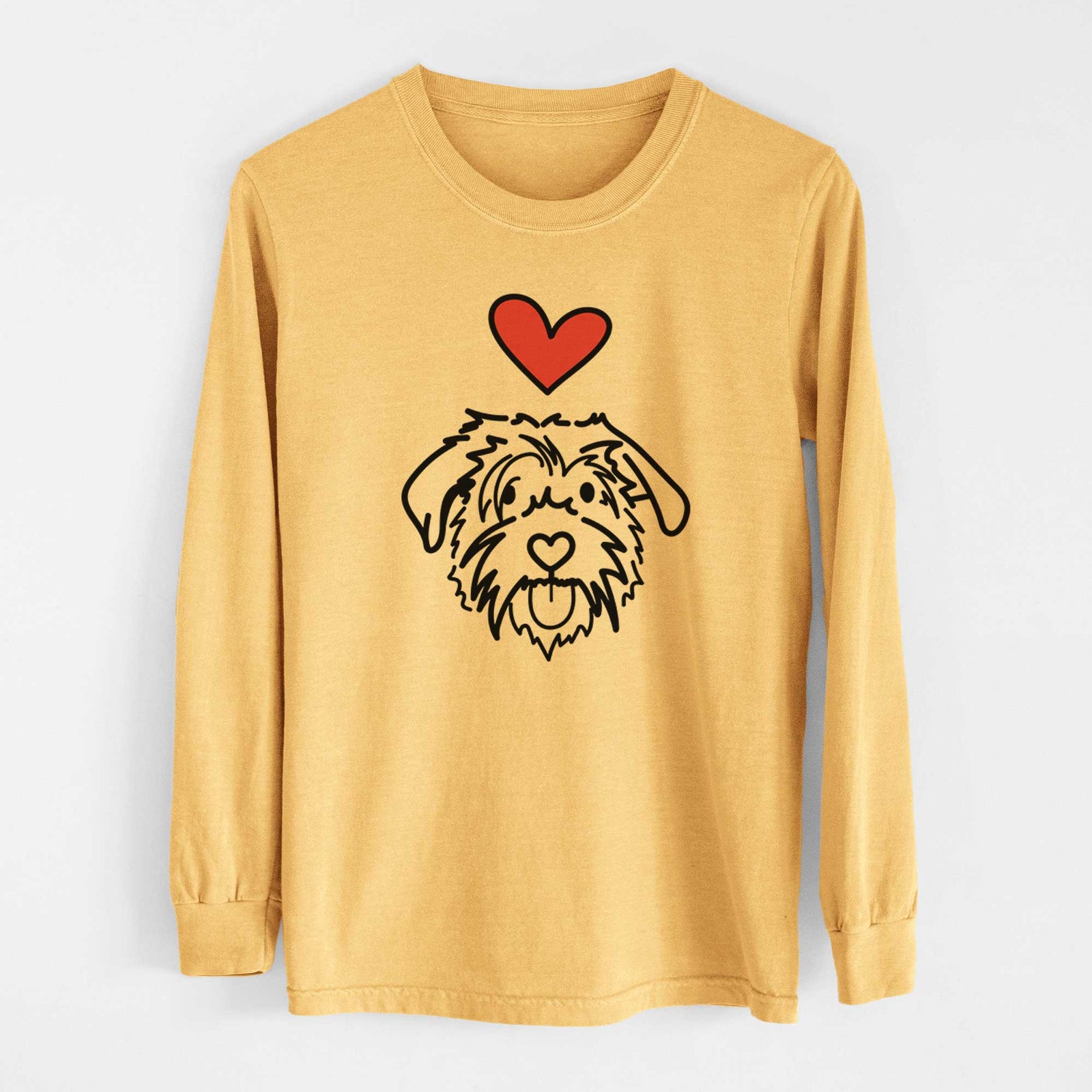 Love Always Scottish Terrier Border Collie Mix - Amal - Heavyweight 100% Cotton Long Sleeve