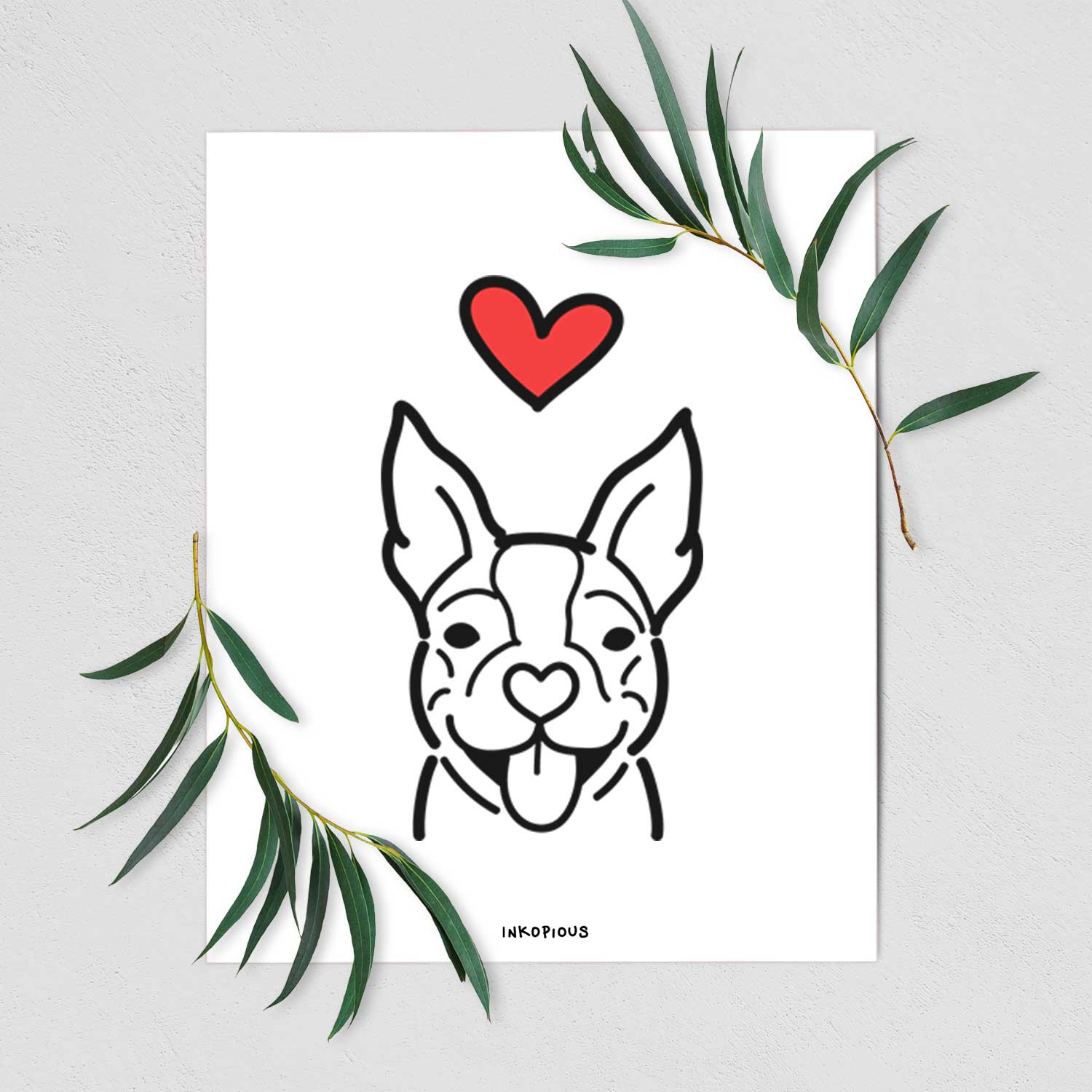 Love Always Happy Boston Terrier Art Print