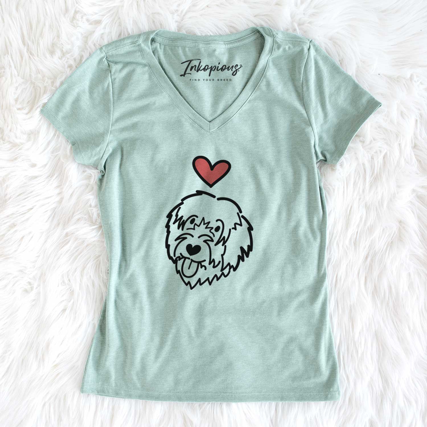 Love Always Catalan Sheepdog - Women's V-neck Shirt