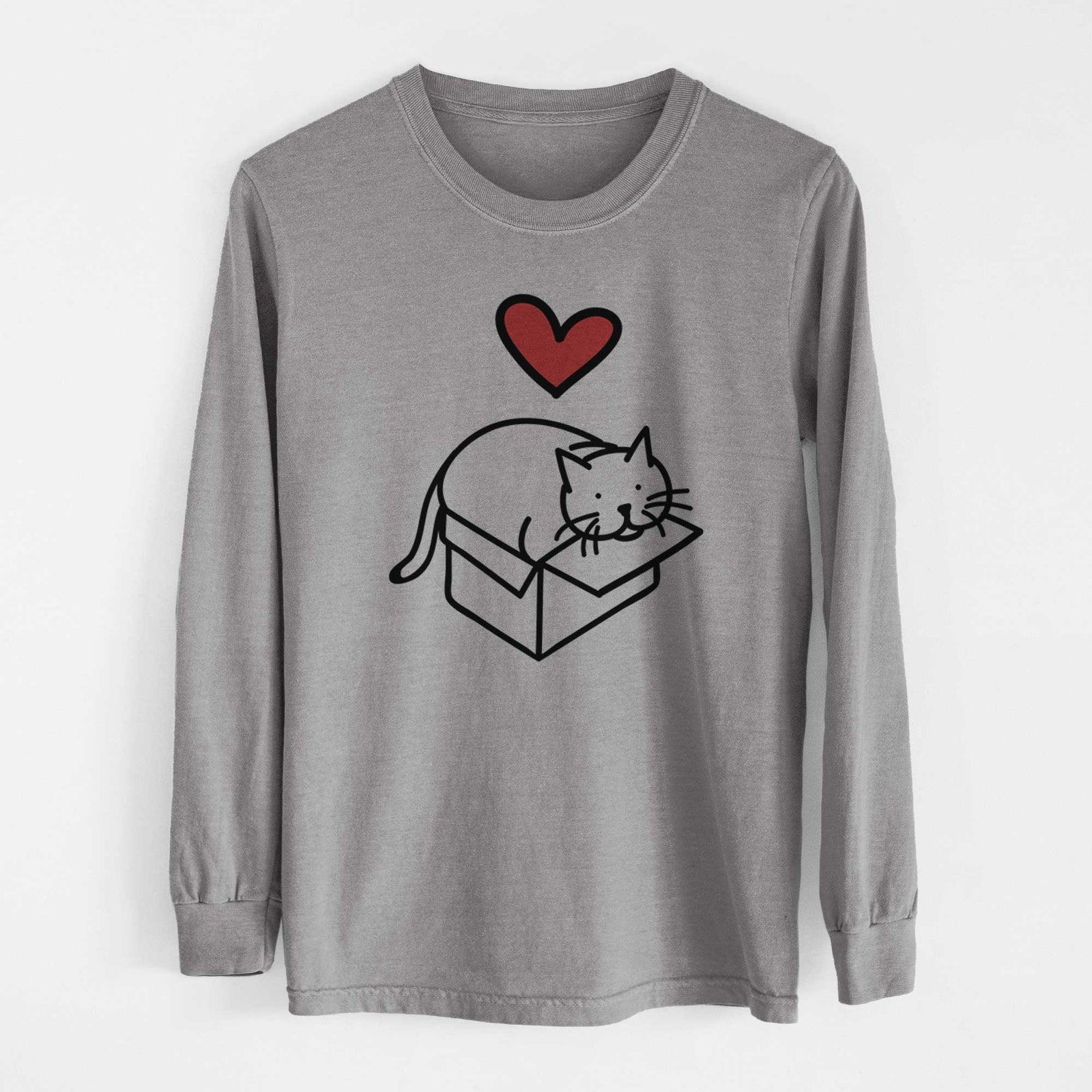 Love Always Cat in a Box - Charlie - Heavyweight 100% Cotton Long Sleeve