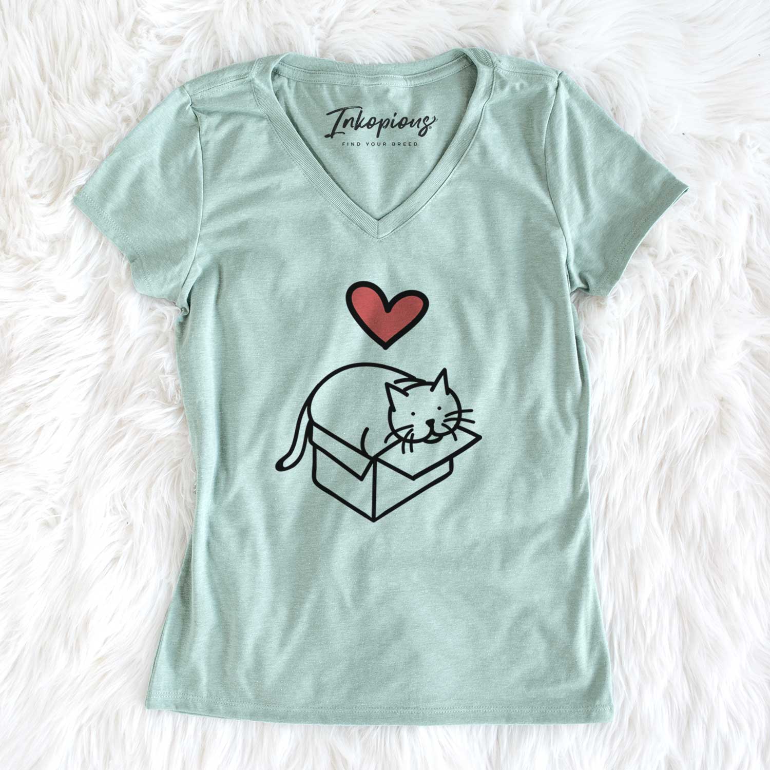 Love Always Cat in a Box - Charlie - Women's V-neck Shirt