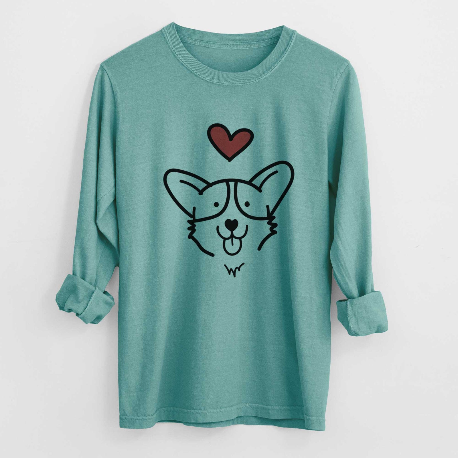 Love Always Corgi - Heavyweight 100% Cotton Long Sleeve
