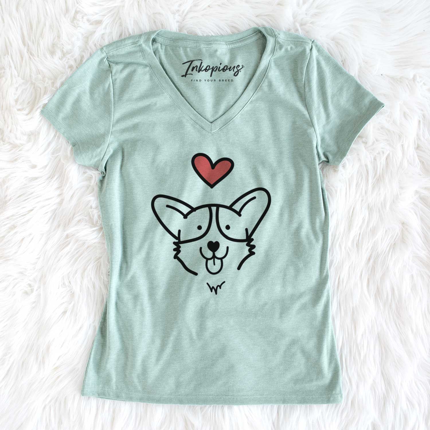 Love Always Corgi - Women's V-neck Shirt