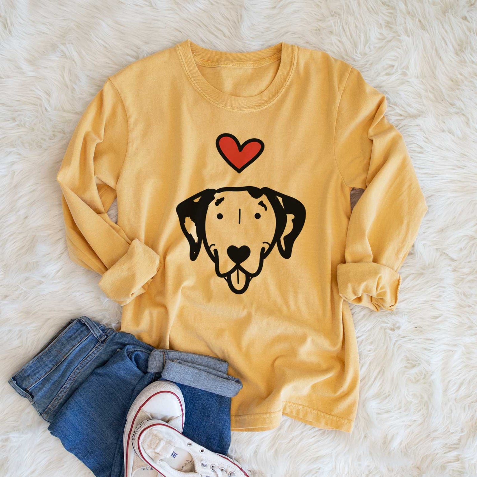 Love Always Dalmatian - Heavyweight 100% Cotton Long Sleeve