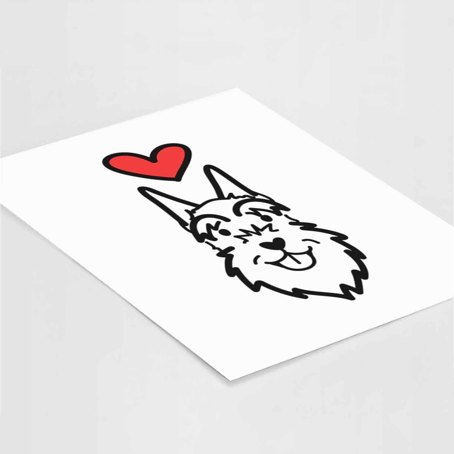 Love Always Schnauzer Cropped Ears Art Print