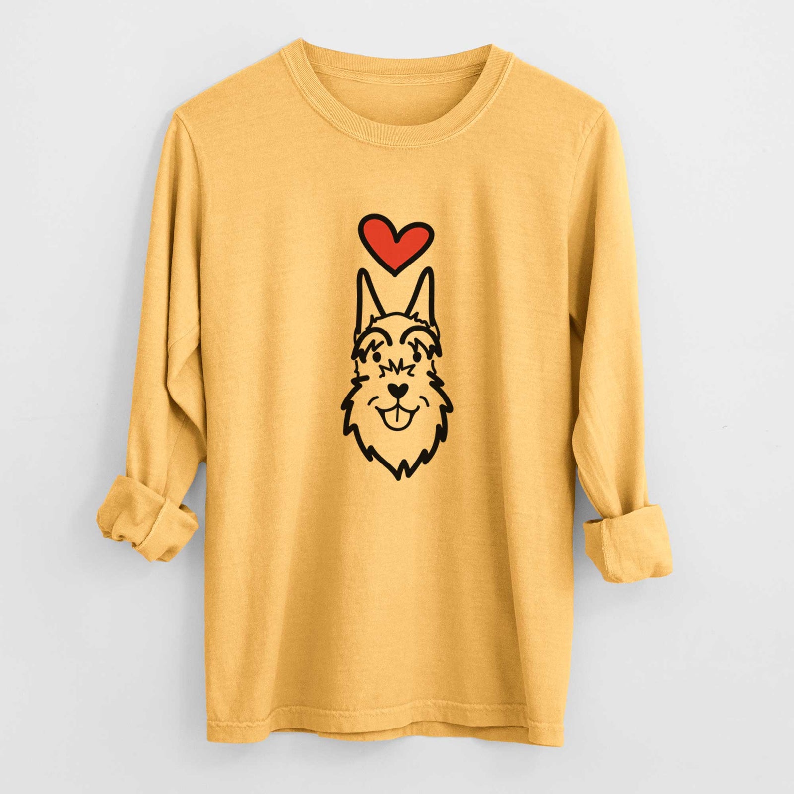 Love Always Schnauzer Cropped Ears - Heavyweight 100% Cotton Long Sleeve