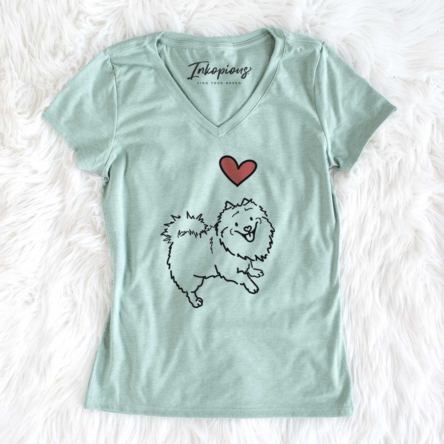 Love Always Pomeranian Mix - Goldie - Women's V-neck Shirt