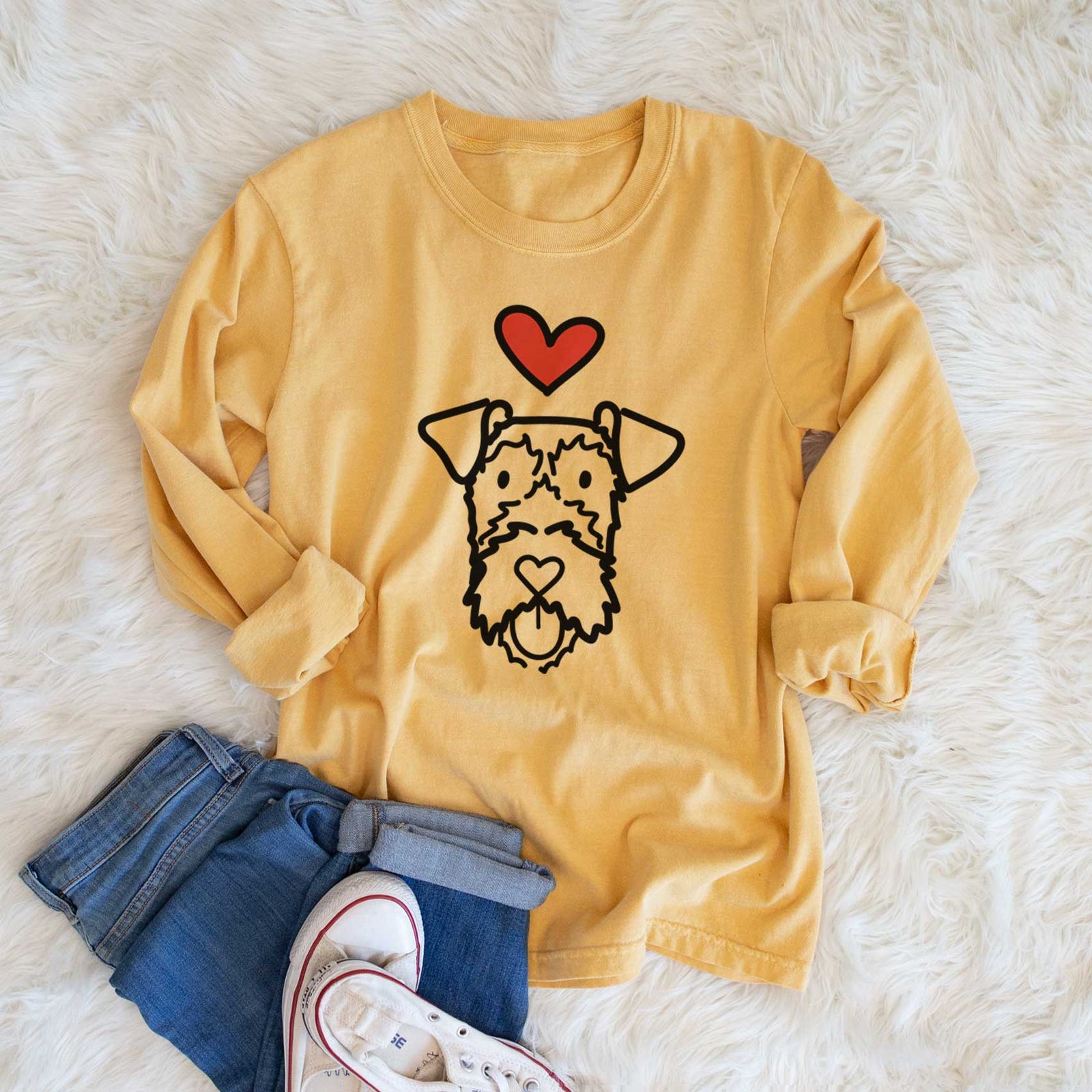 Love Always Irish Terrier - Heavyweight 100% Cotton Long Sleeve