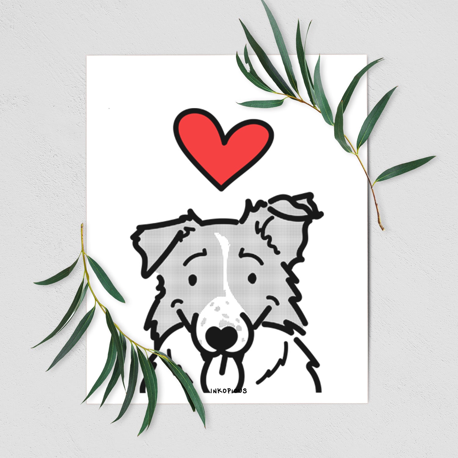 Love Always Border Collie - Jam Art Print