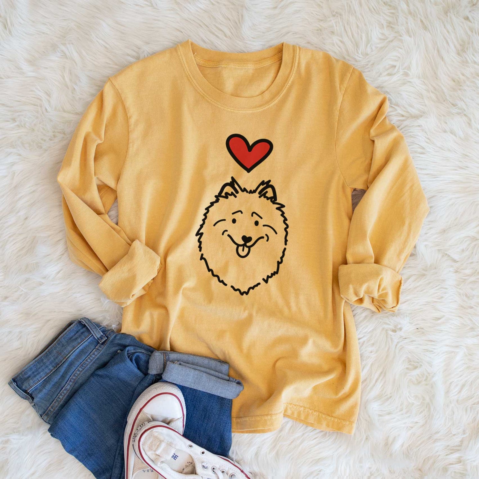 Love Always Keeshond - Heavyweight 100% Cotton Long Sleeve