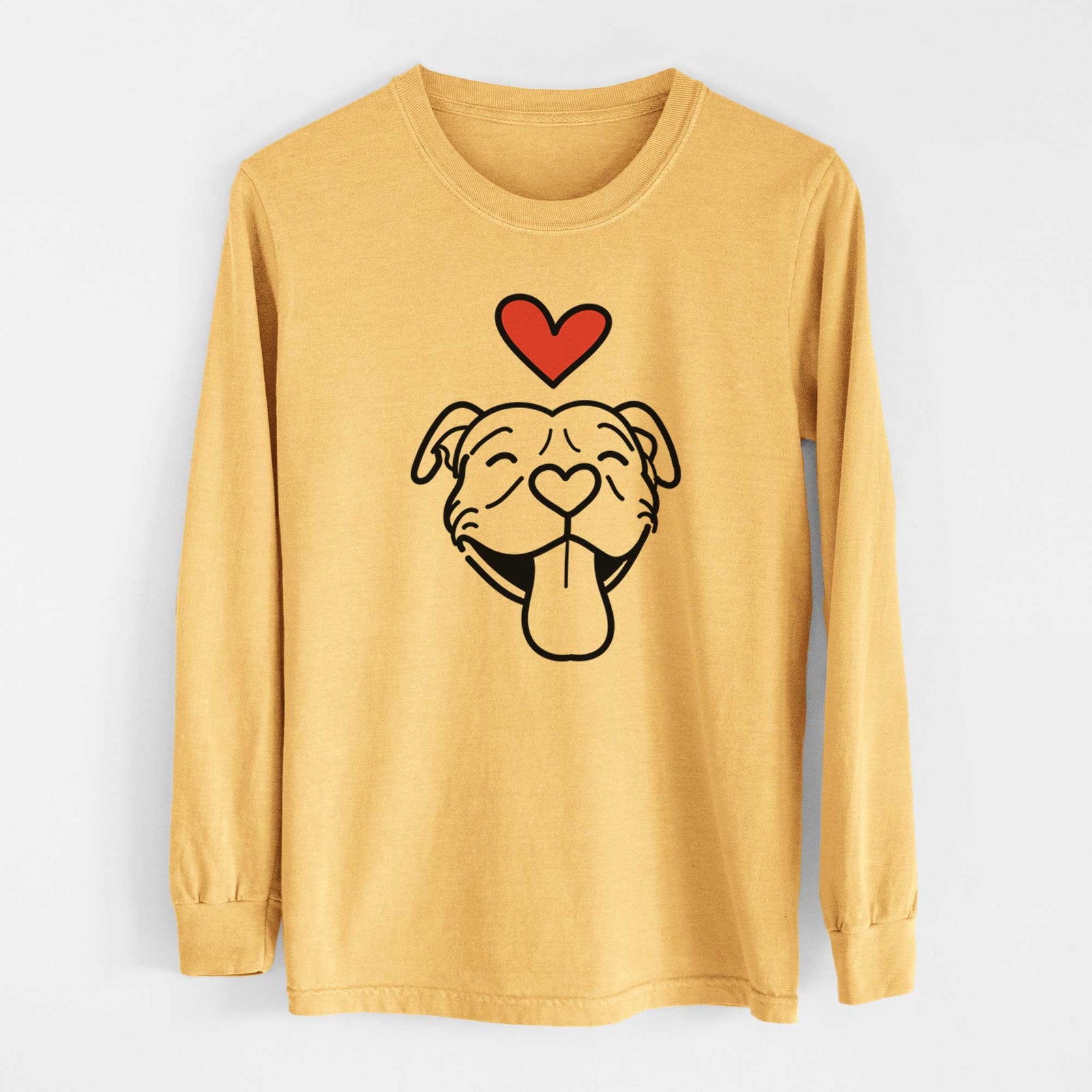 Love Always Pitbull - Louie - Heavyweight 100% Cotton Long Sleeve
