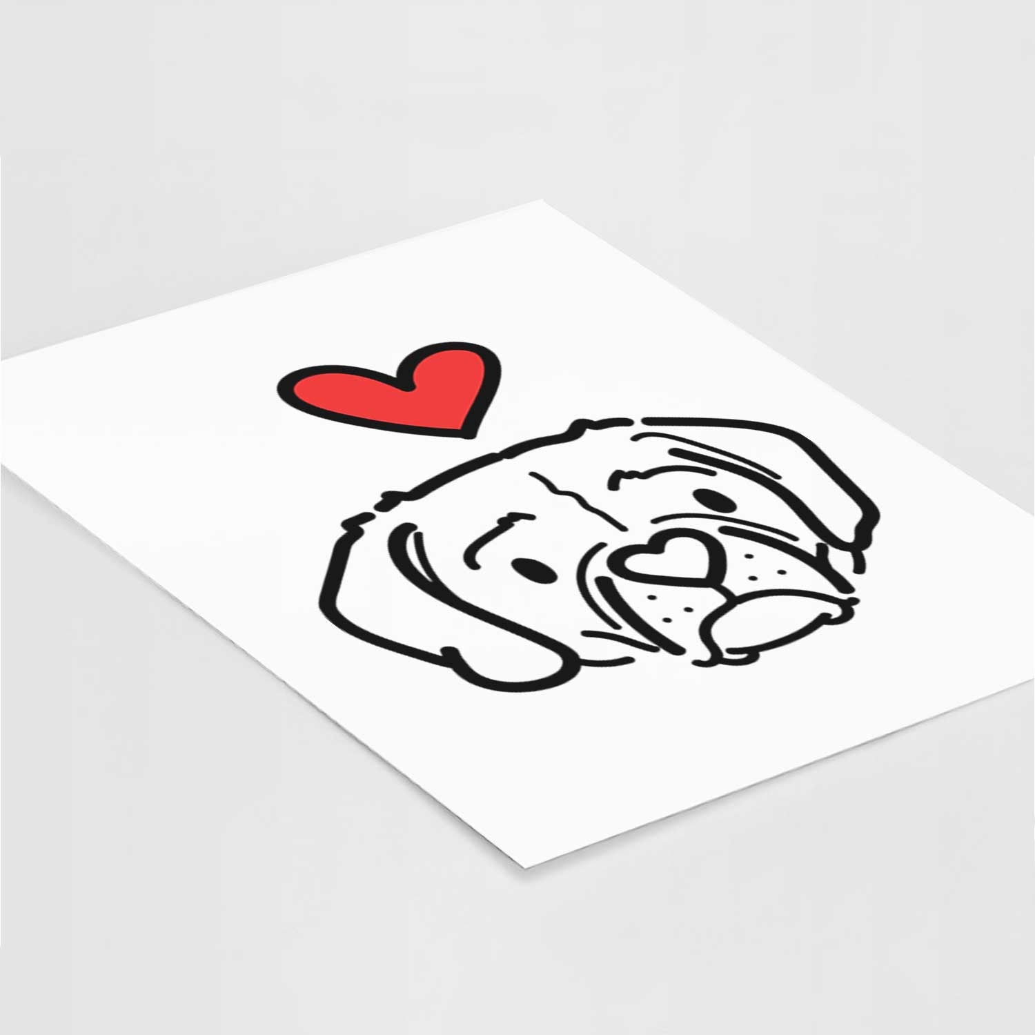 Love Always Puggle - Mitzi Art Print