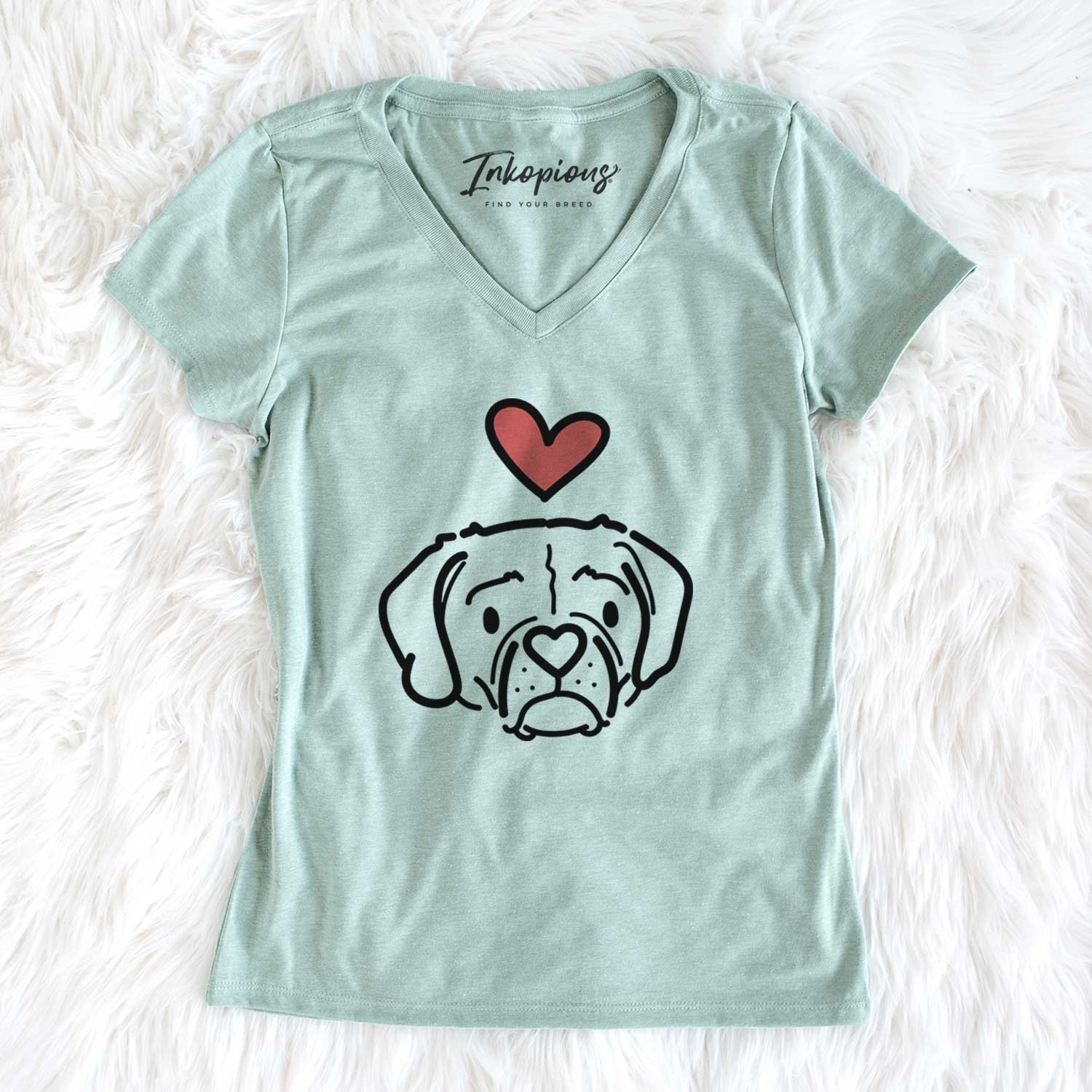 Love Always Puggle - Mitzi - Women's V-neck Shirt