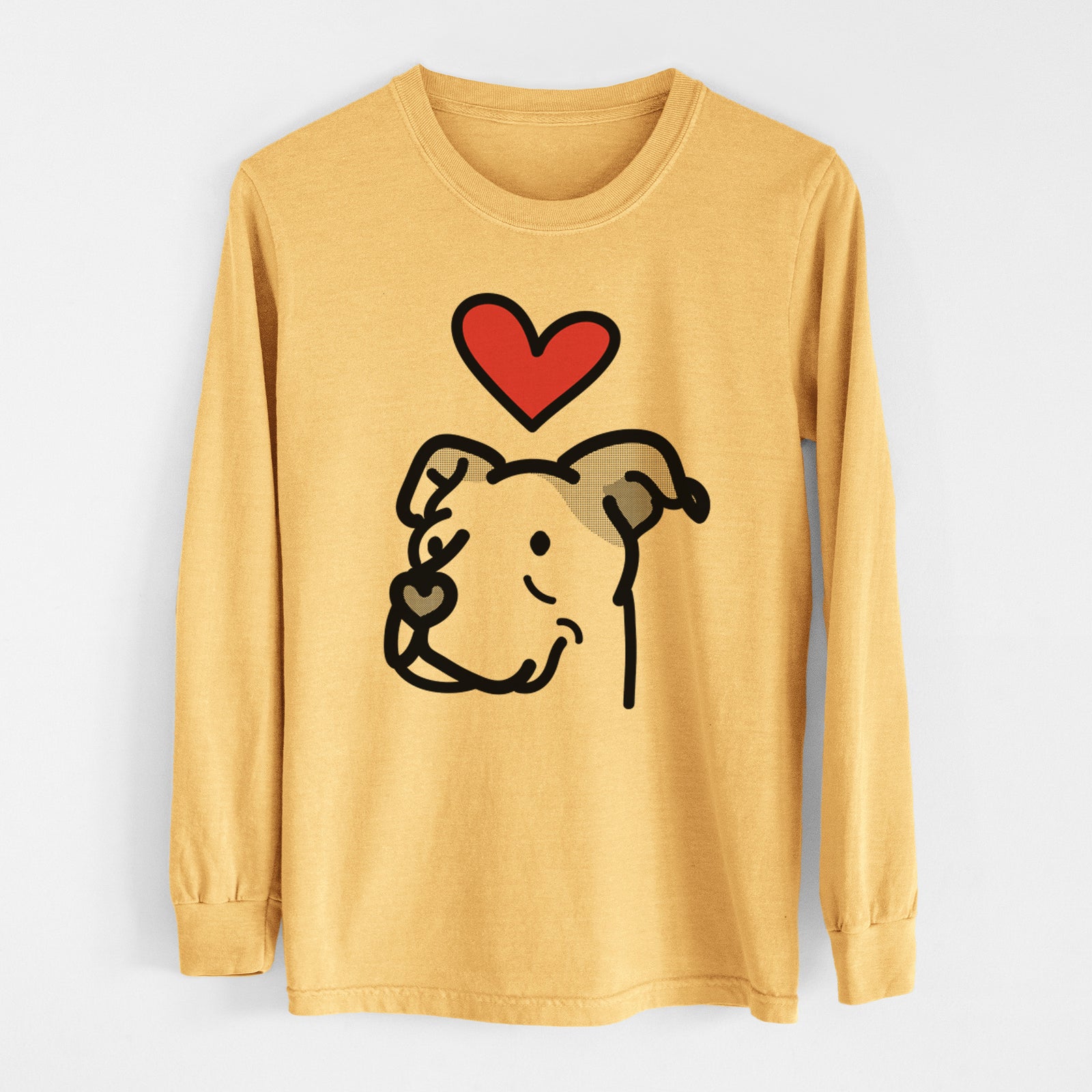 Love Always Pitbull Mix - Mr. Sir - Heavyweight 100% Cotton Long Sleeve