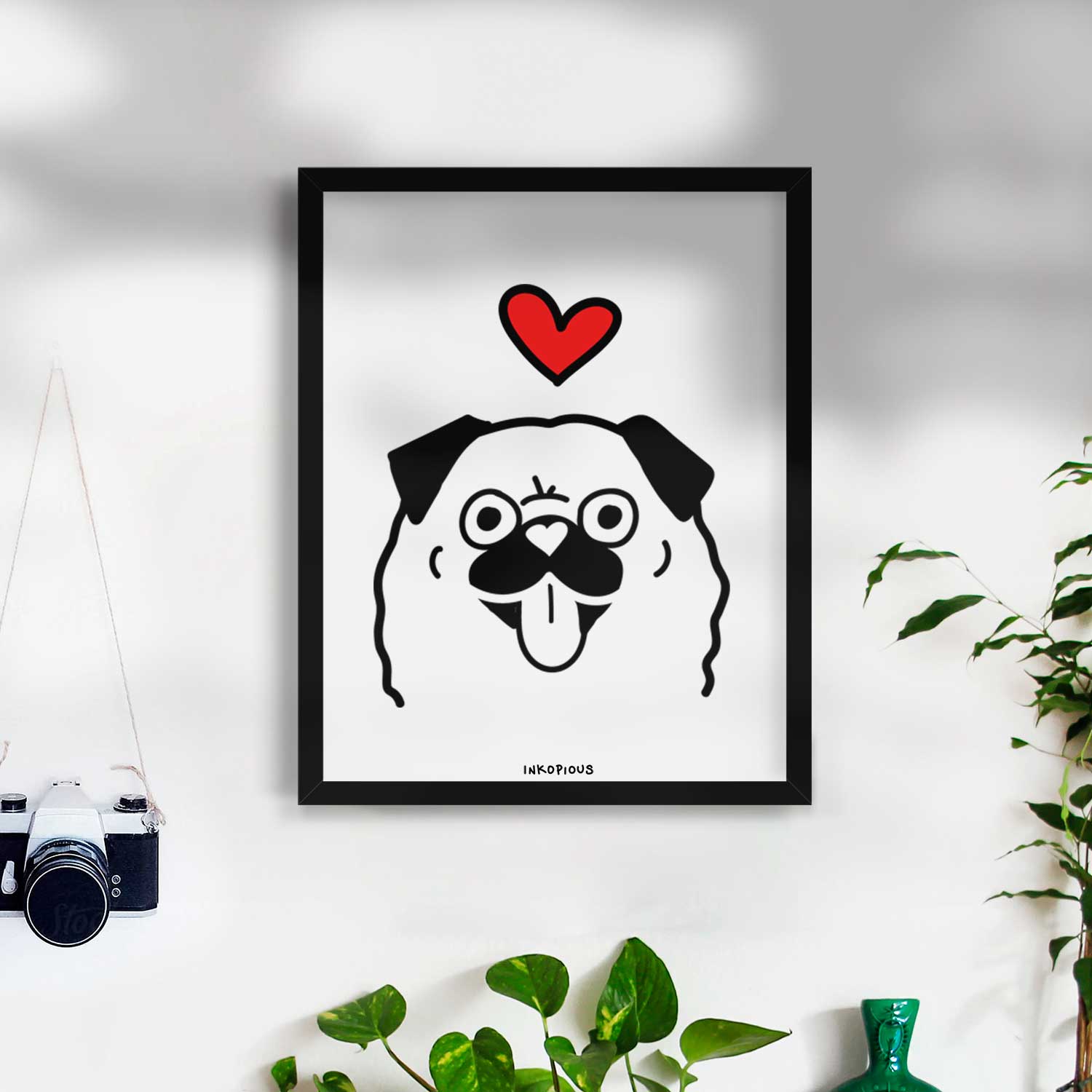 Love Always Pug Art Print
