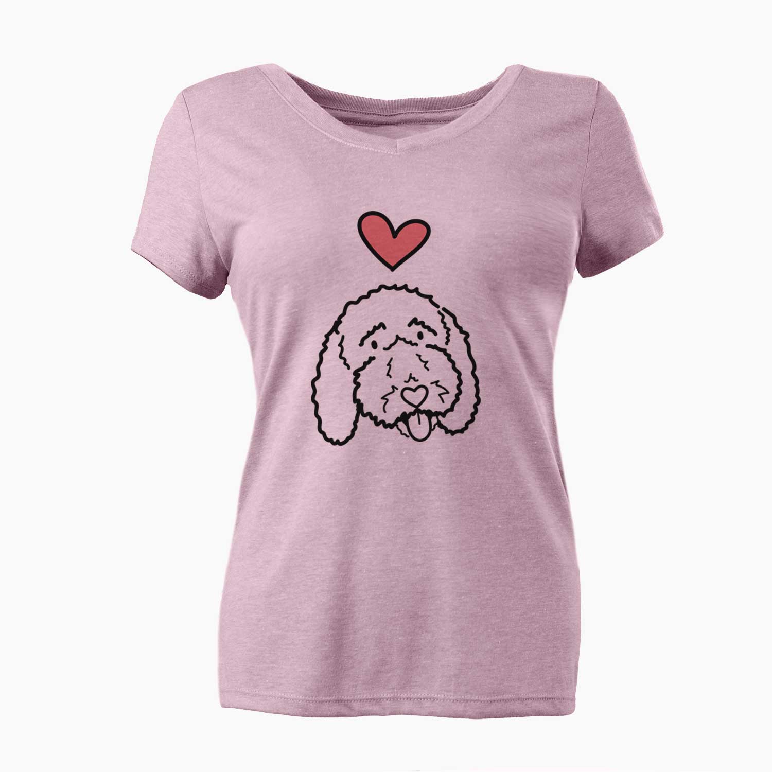 Love Always Bernedoodle - Ruby - Women's V-neck Shirt