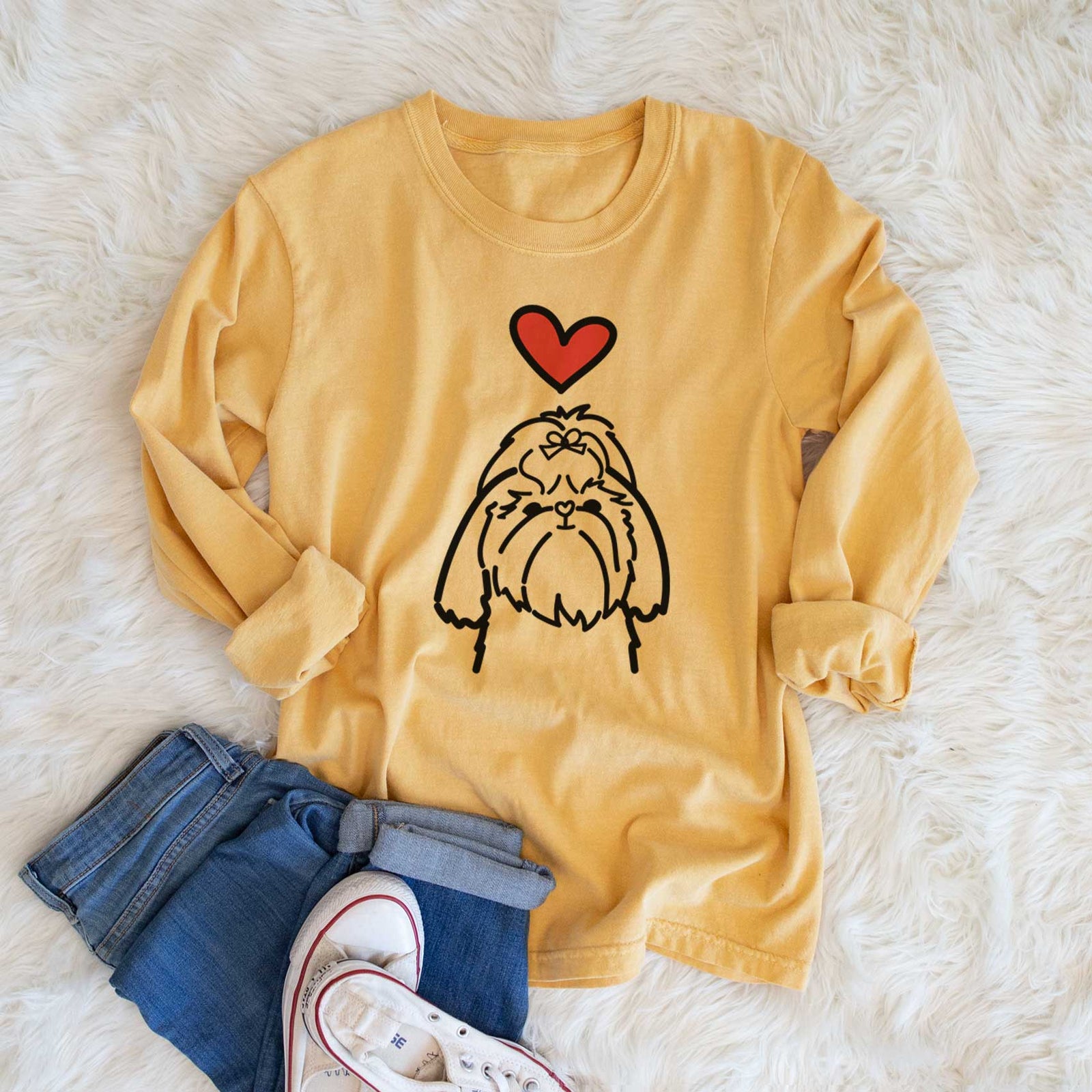Love Always Shih Tzu - Heavyweight 100% Cotton Long Sleeve