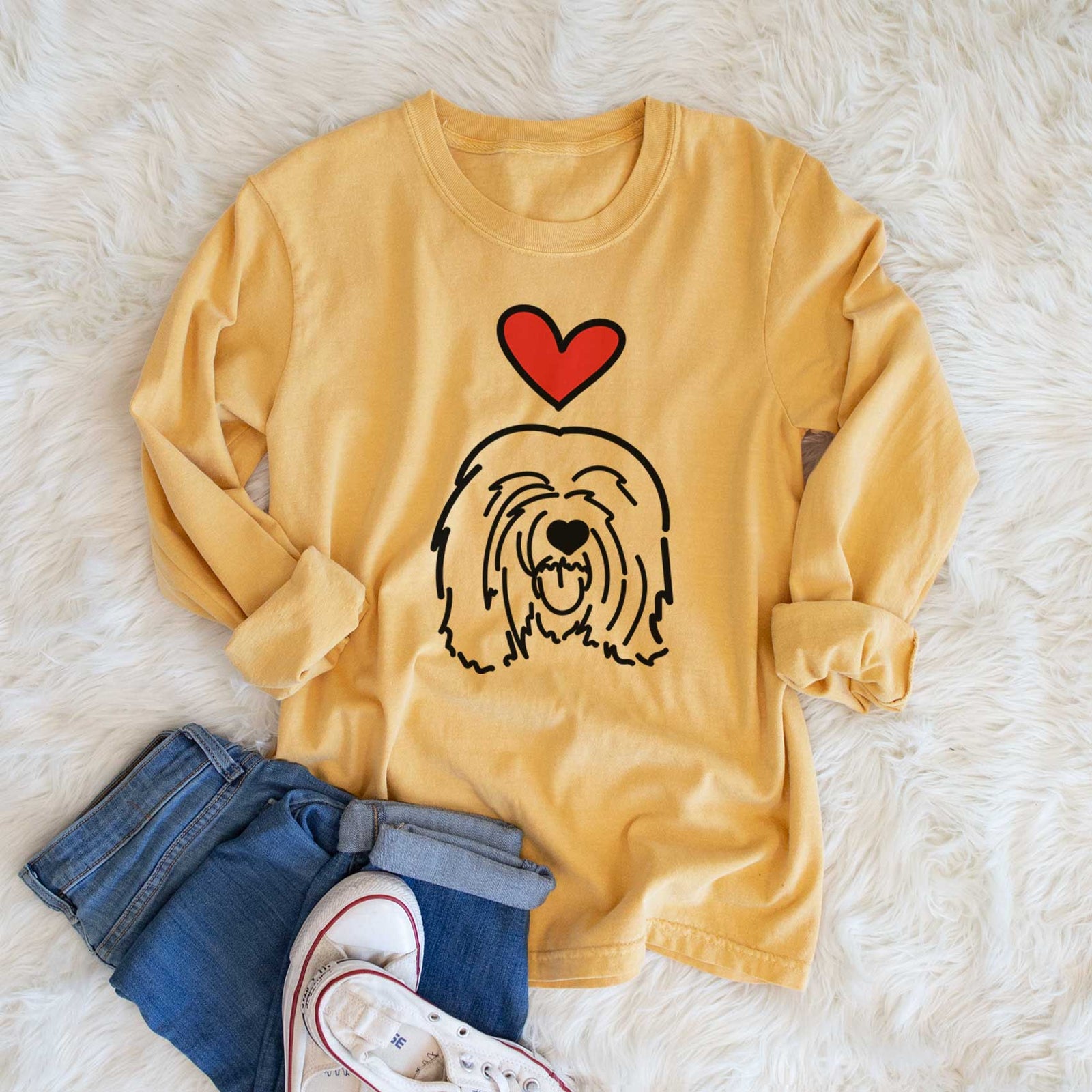 Love Always Tibetan Mastiff - Stan - Heavyweight 100% Cotton Long Sleeve