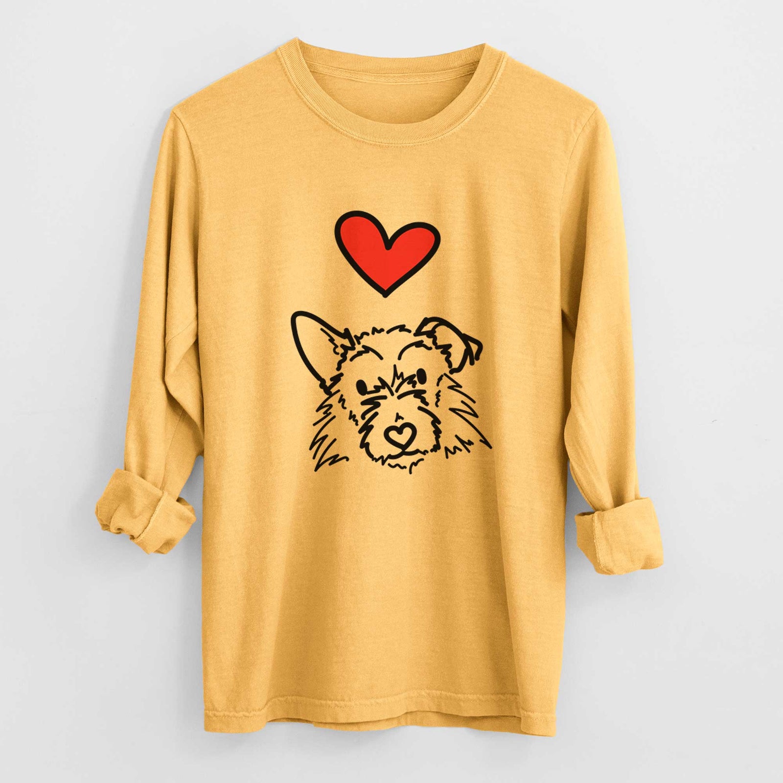 Love Always Terrier Mix - Ziggy - Heavyweight 100% Cotton Long Sleeve