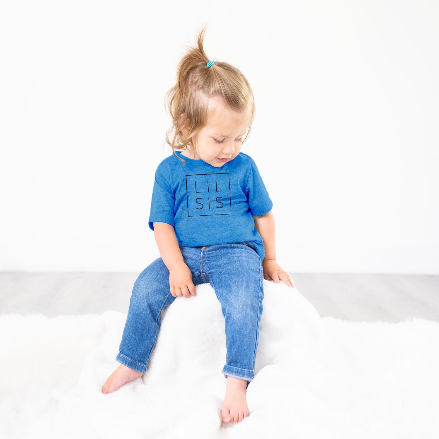 'Lil Sis Boxed' design on an All Kids kids' shirt