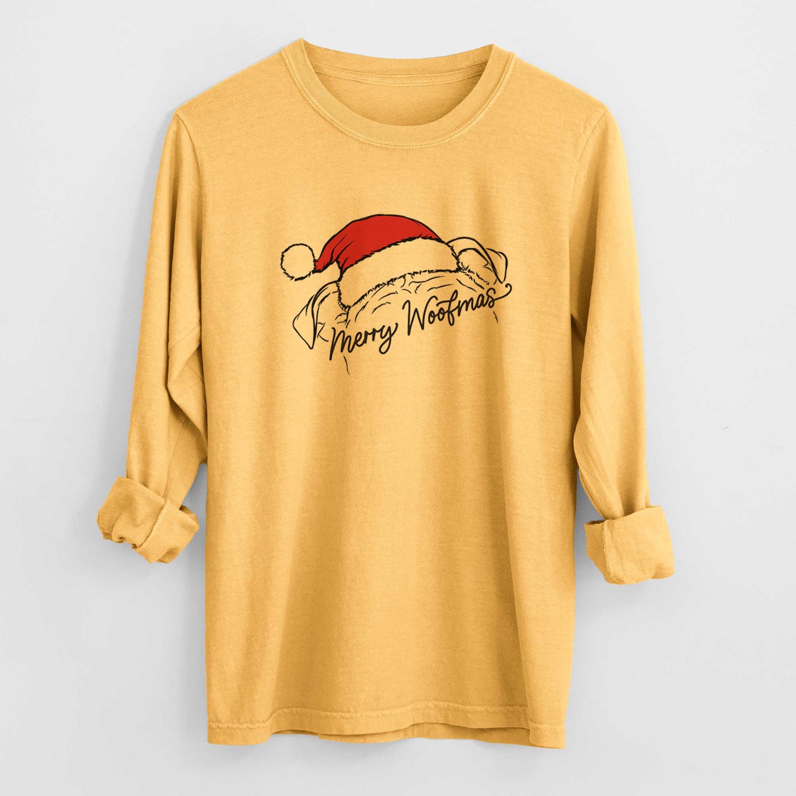 Merry Woofmas - Bulldog - Heavyweight 100% Cotton Long Sleeve