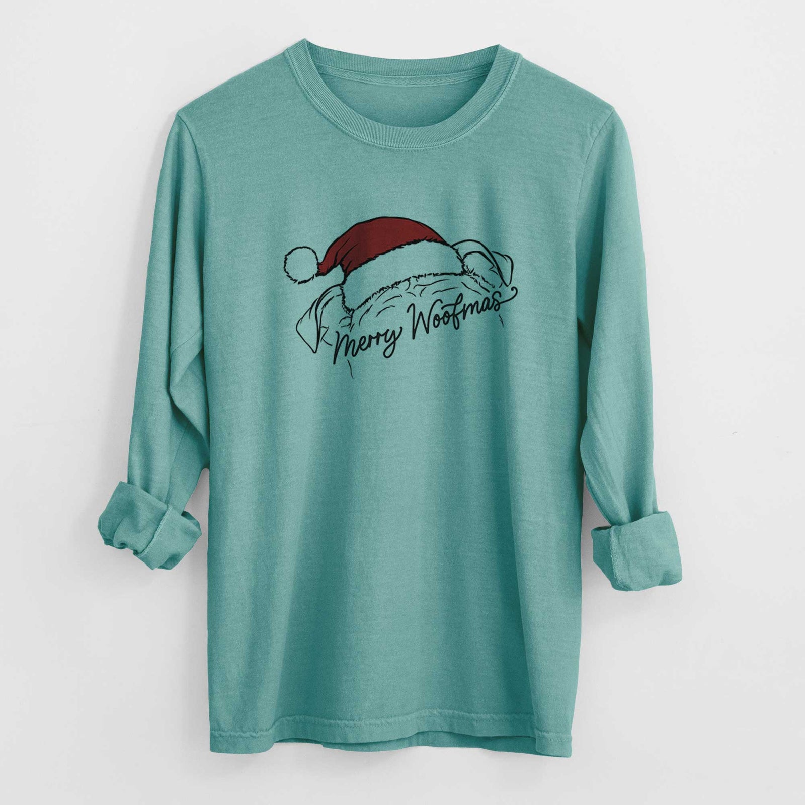 Merry Woofmas - Bulldog - Heavyweight 100% Cotton Long Sleeve