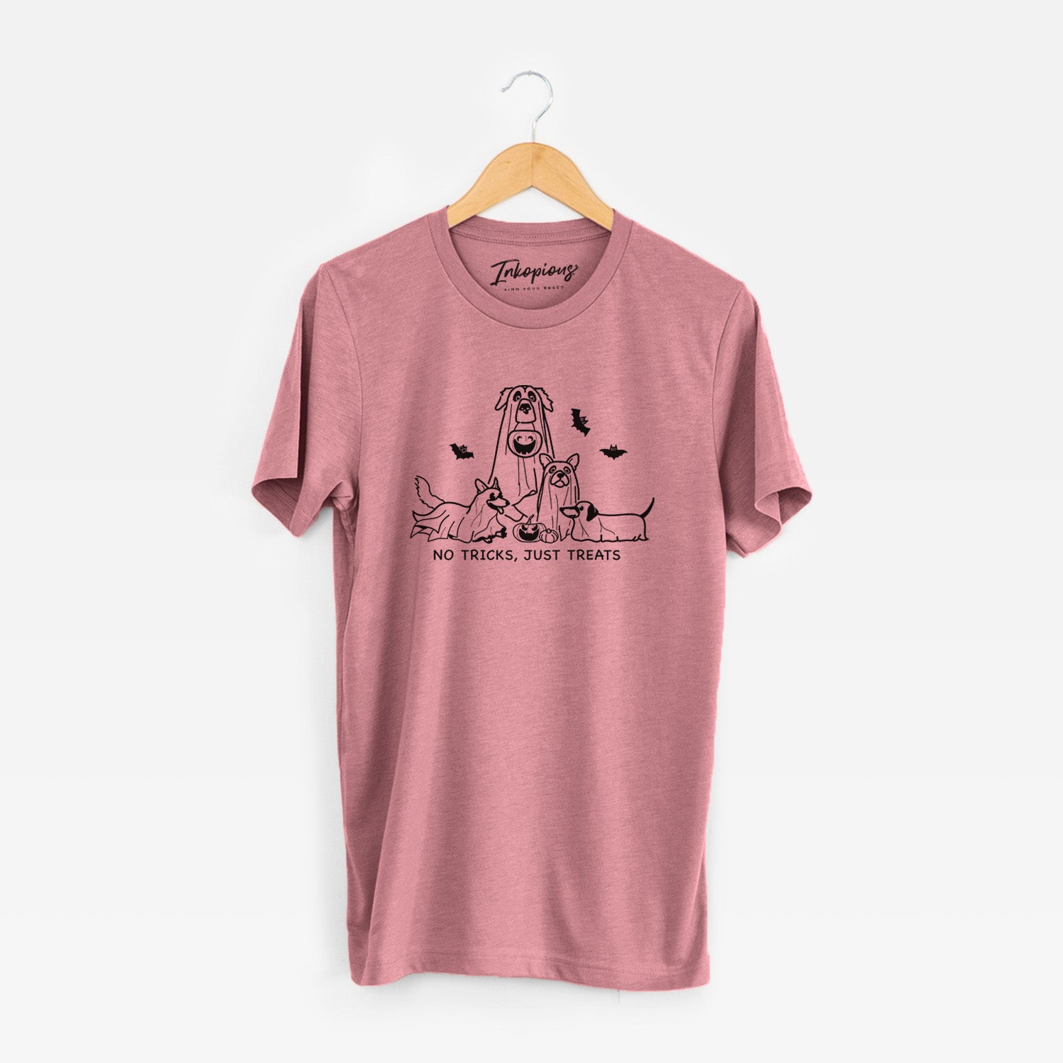 'Ghost Pups' design on a Mauve Unisex crewneck