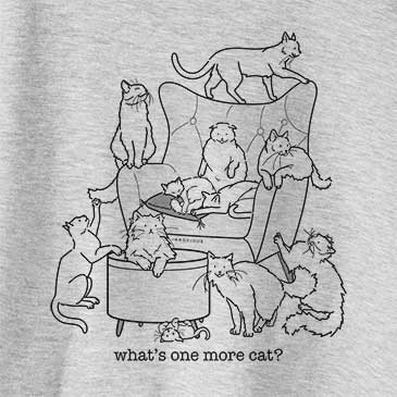 'What's One More Cat?-' design on a decal sticker