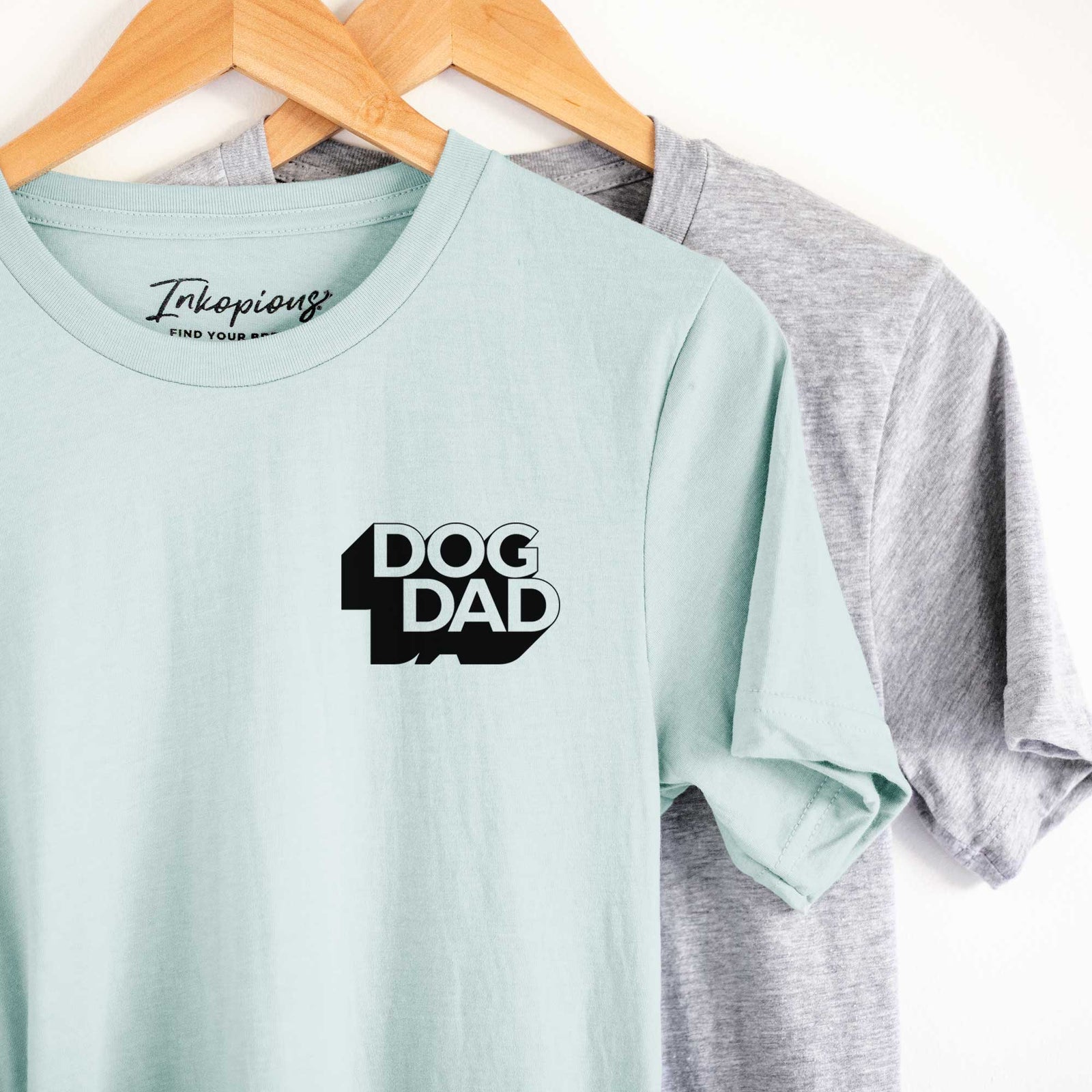 Small chest-pocket hand-drawn sketch of Dog Dad - Blockscape Collection on an Unisex crewneck