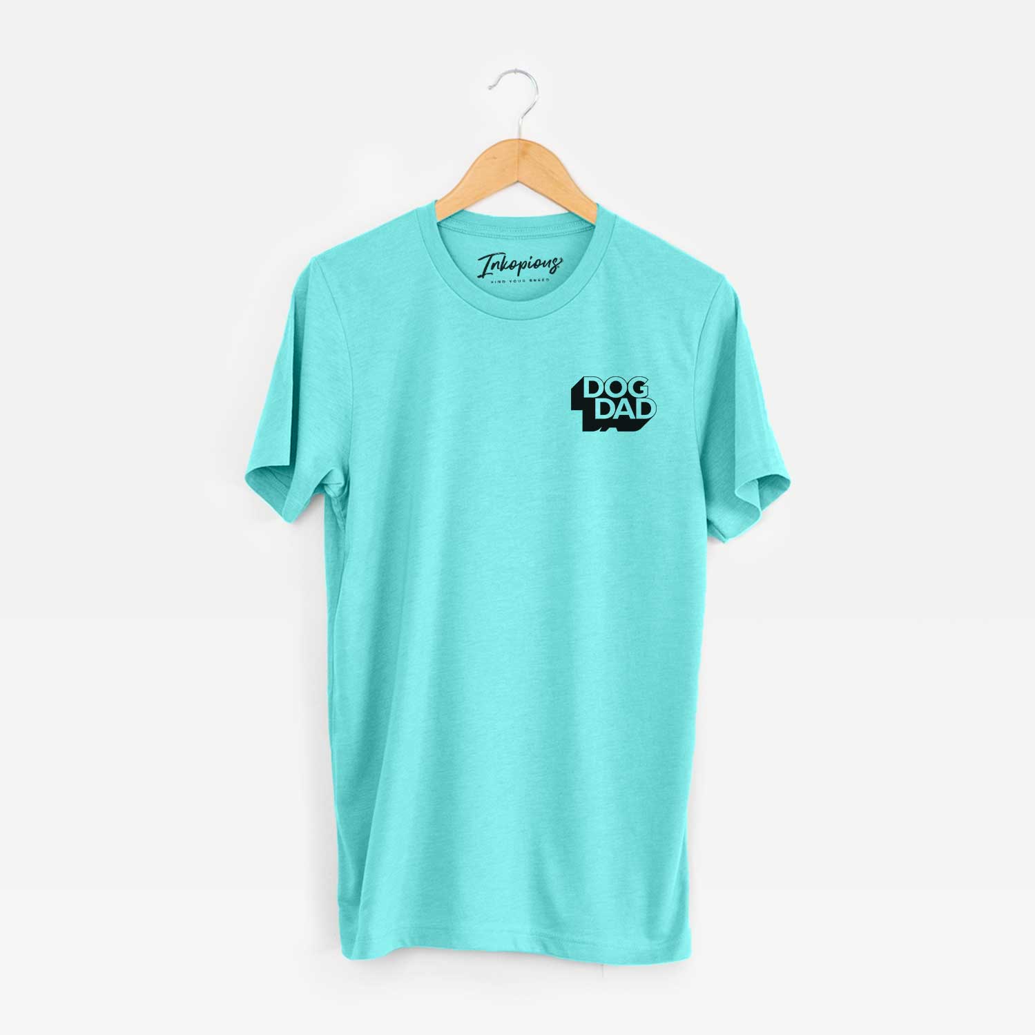 Small chest-pocket hand-drawn sketch of Dog Dad - Blockscape Collection on a Sea Green Unisex crewneck