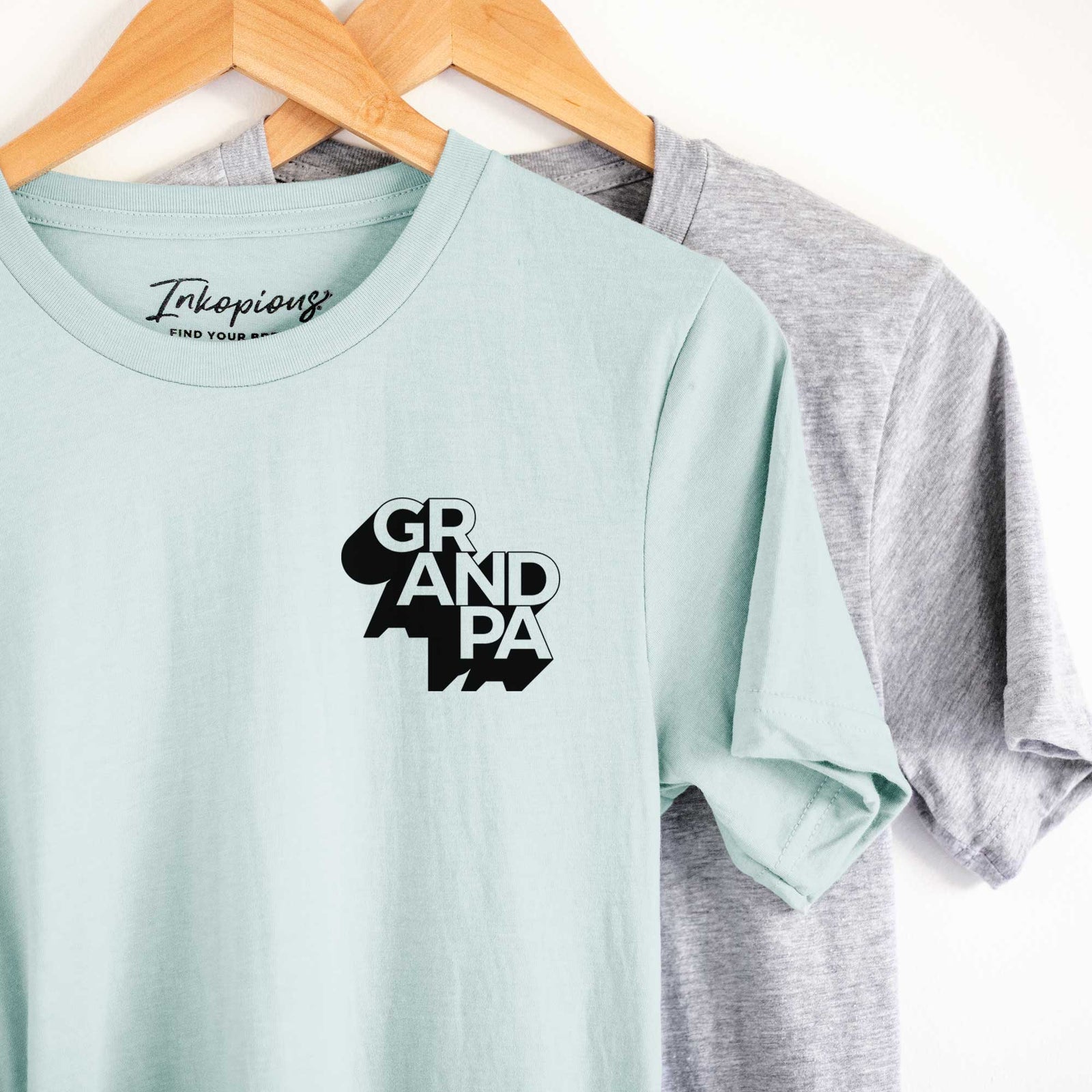 Small chest-pocket hand-drawn sketch of Grandpa - Blockscape Collection on an Unisex crewneck