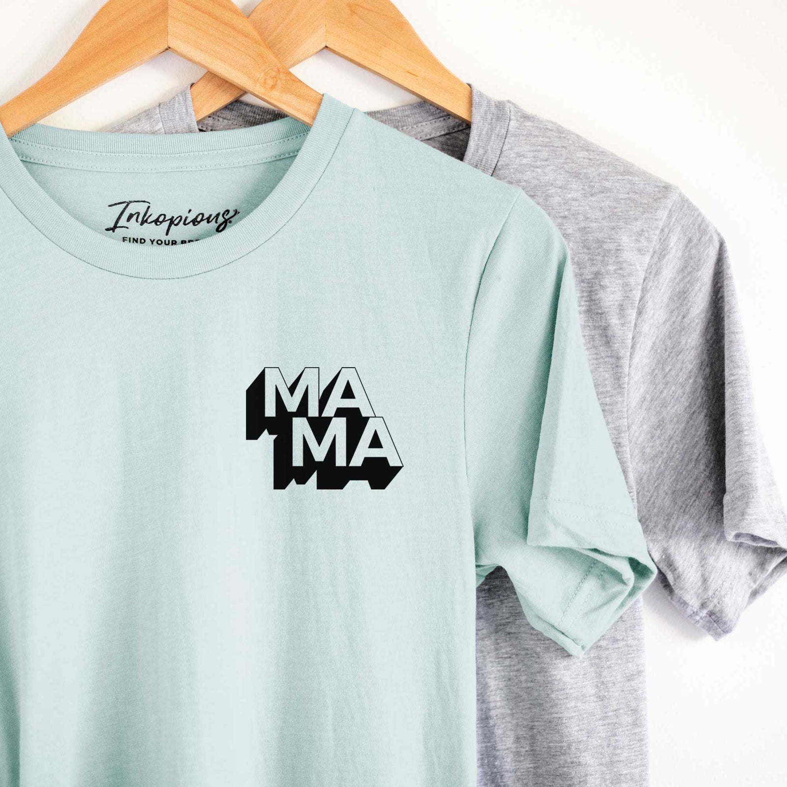 Small chest-pocket hand-drawn sketch of Mama - Blockscape Collection on an Unisex crewneck