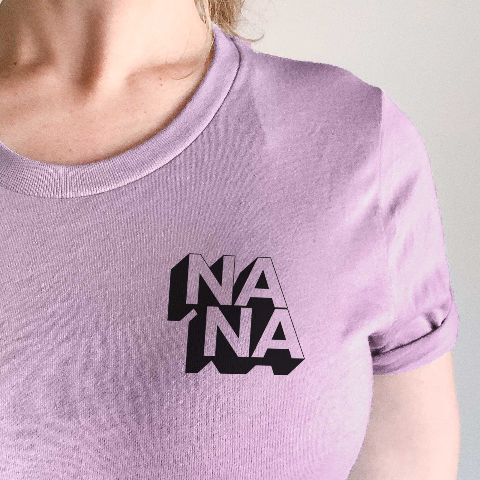 Small chest-pocket hand-drawn sketch of Nana - Blockscape Collection on an Unisex crewneck