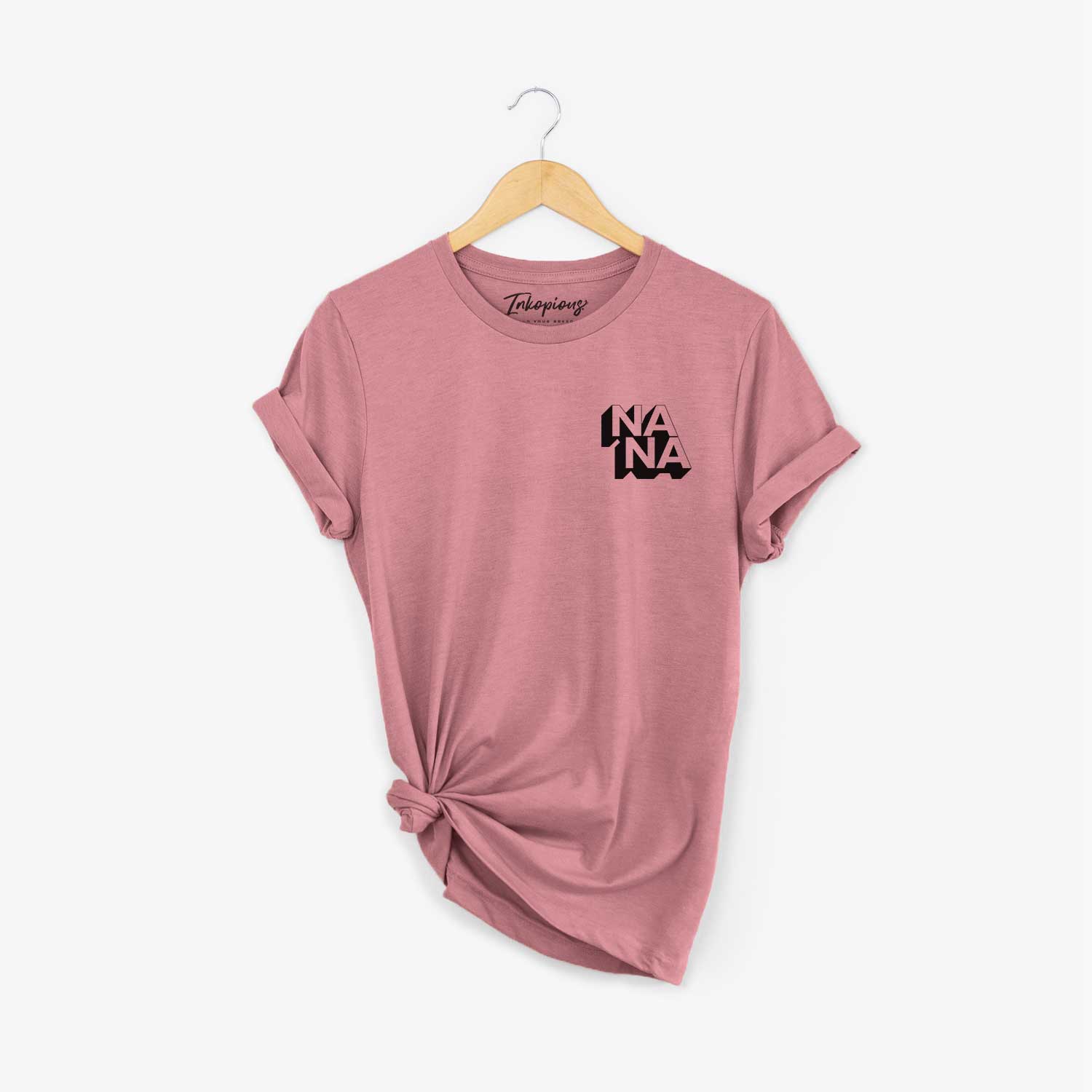Small chest-pocket hand-drawn sketch of Nana - Blockscape Collection on a Mauve Unisex crewneck
