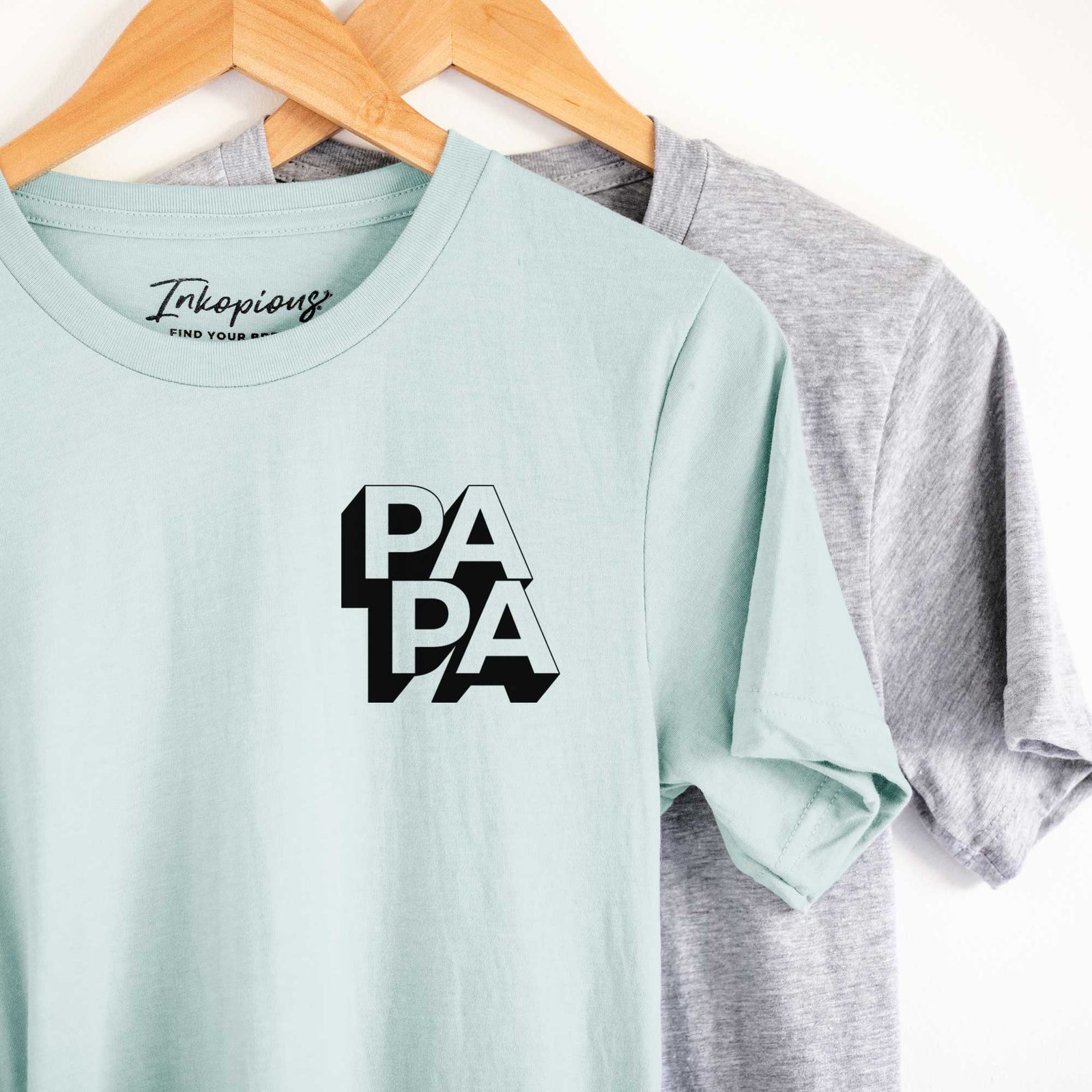Small chest-pocket hand-drawn sketch of Papa - Blockscape Collection on an Unisex crewneck
