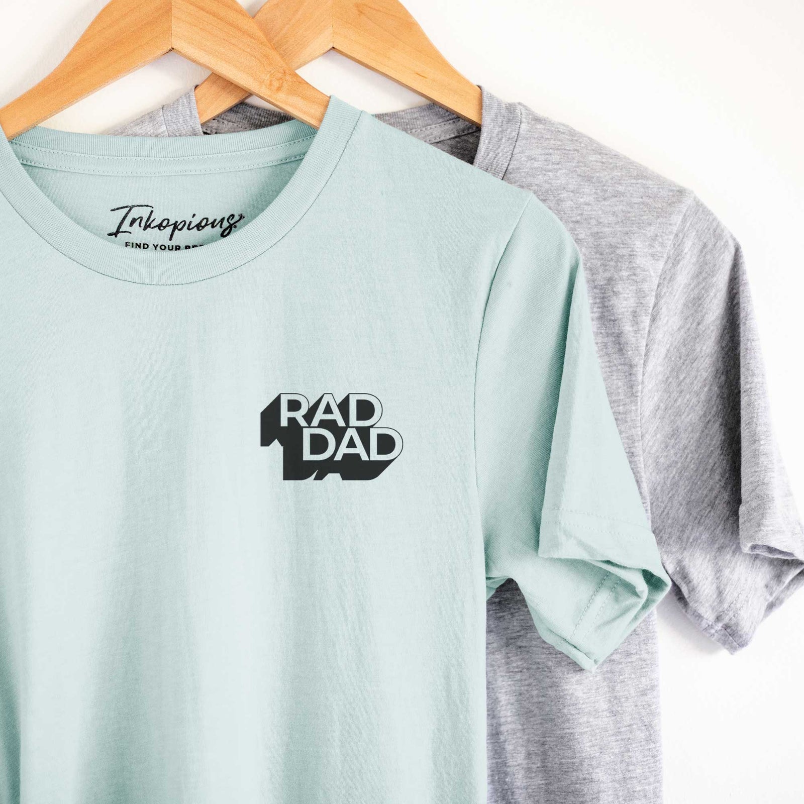 Small chest-pocket hand-drawn sketch of Rad Dad - Blockscape Collection on an Unisex crewneck