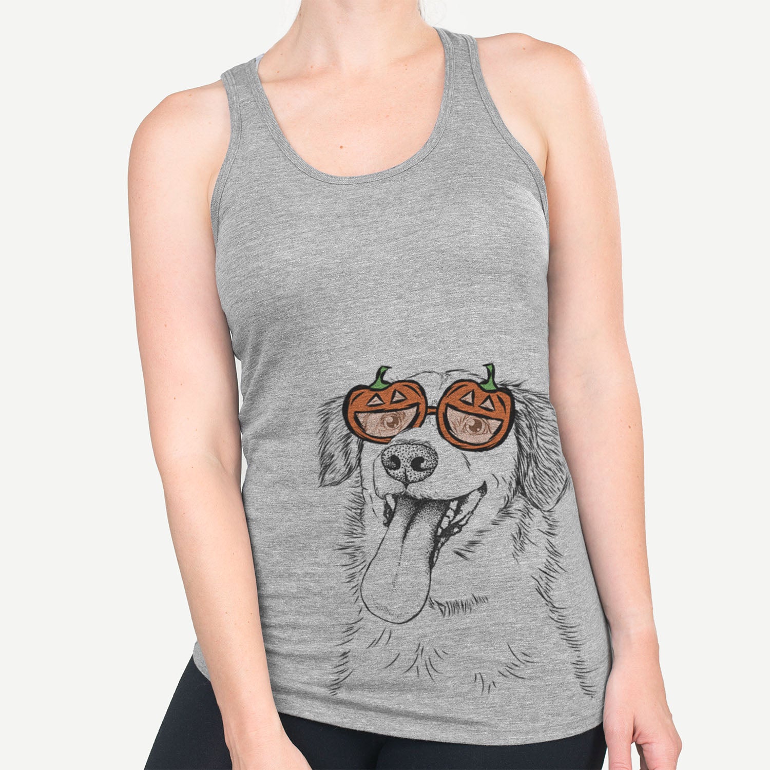 Hand-drawn sketch of Charles Xavier the Mixed Breed wearing pumpkin glasses on a Grey pumpkin collection