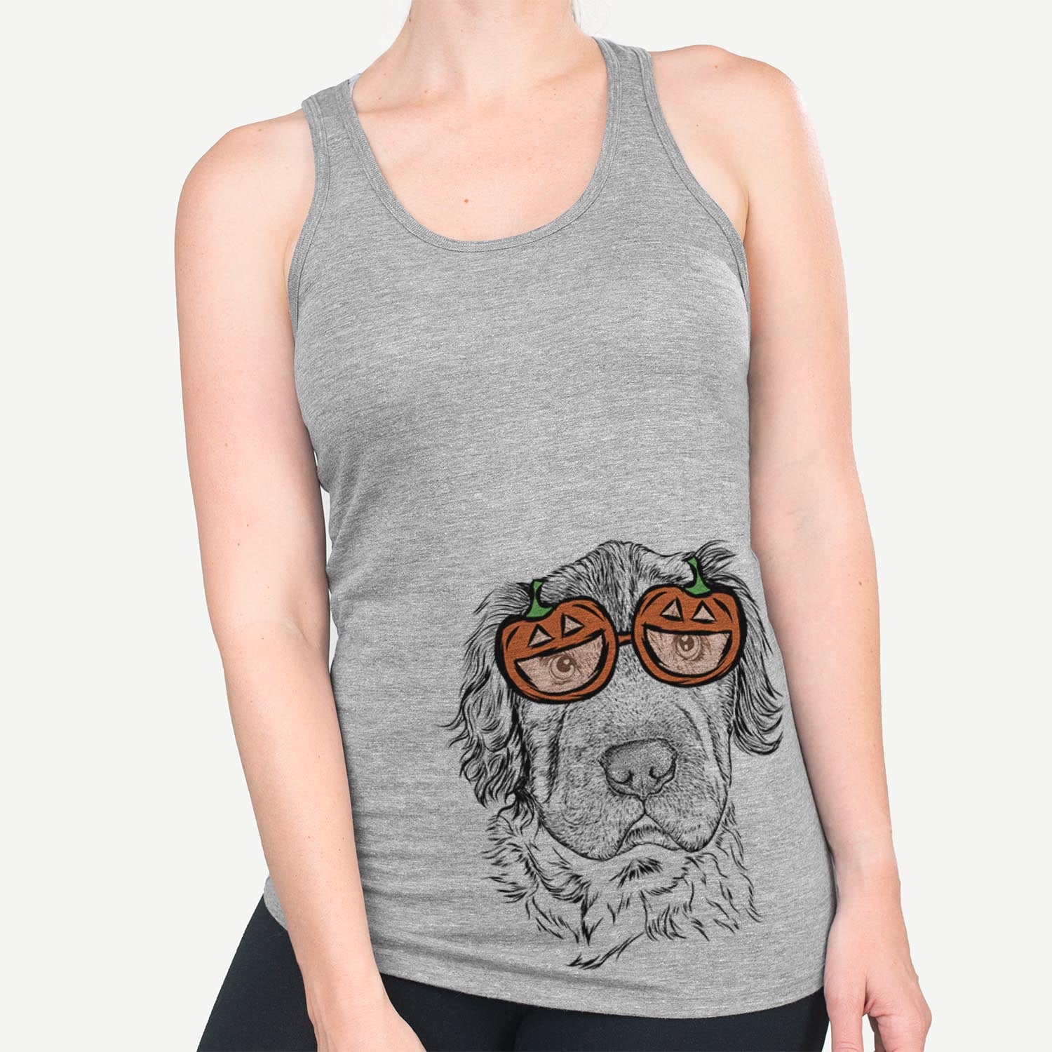 Hand-drawn sketch of Rex the Mini Hippo wearing pumpkin glasses on a Grey pumpkin collection