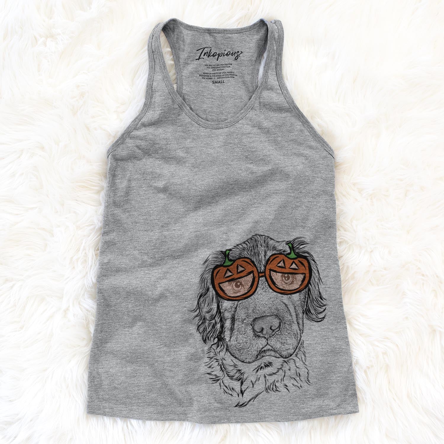 Hand-drawn sketch of Rex the Mini Hippo wearing pumpkin glasses on a Grey pumpkin collection