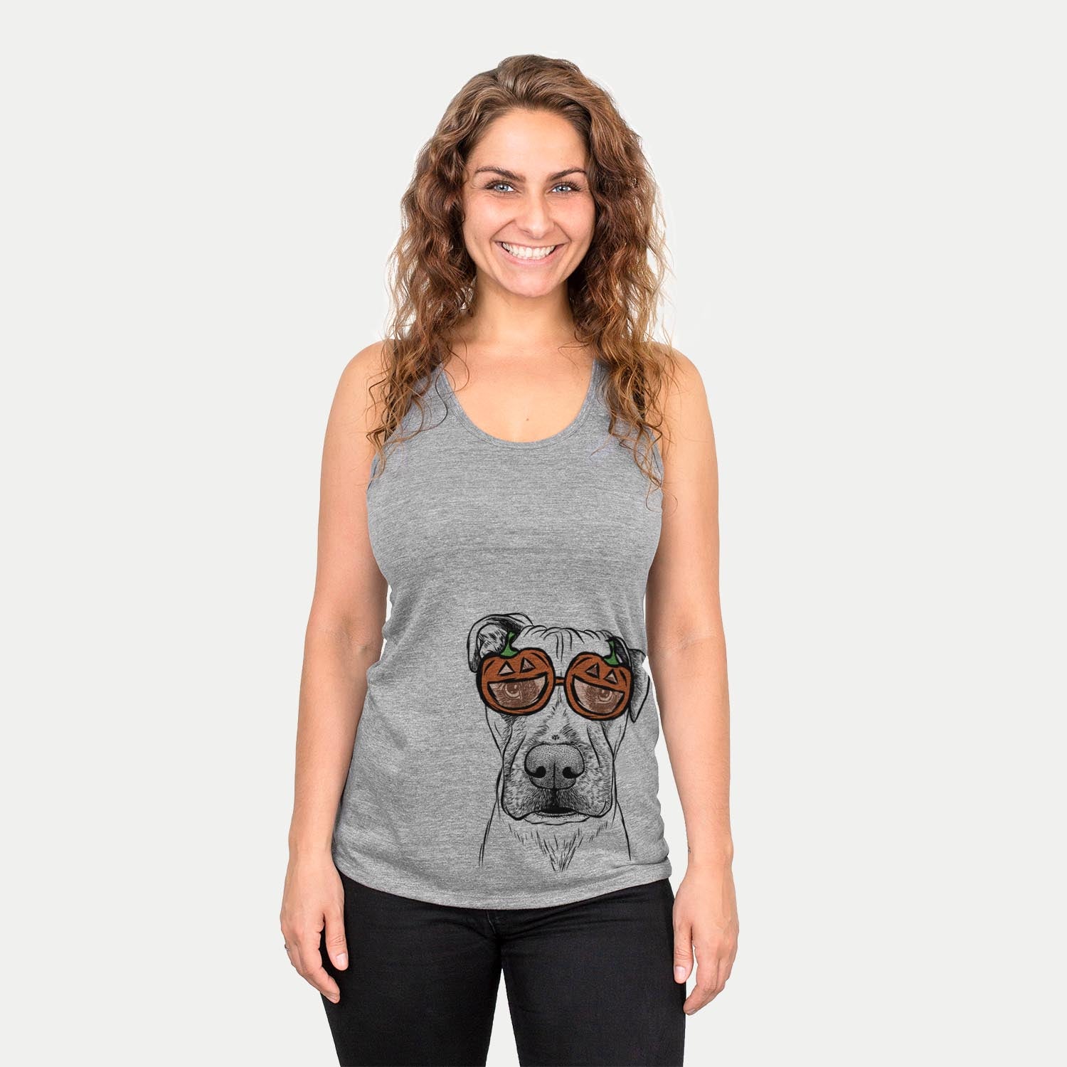 Hand-drawn sketch of Waylon the Boxane wearing pumpkin glasses on a Grey pumpkin collection
