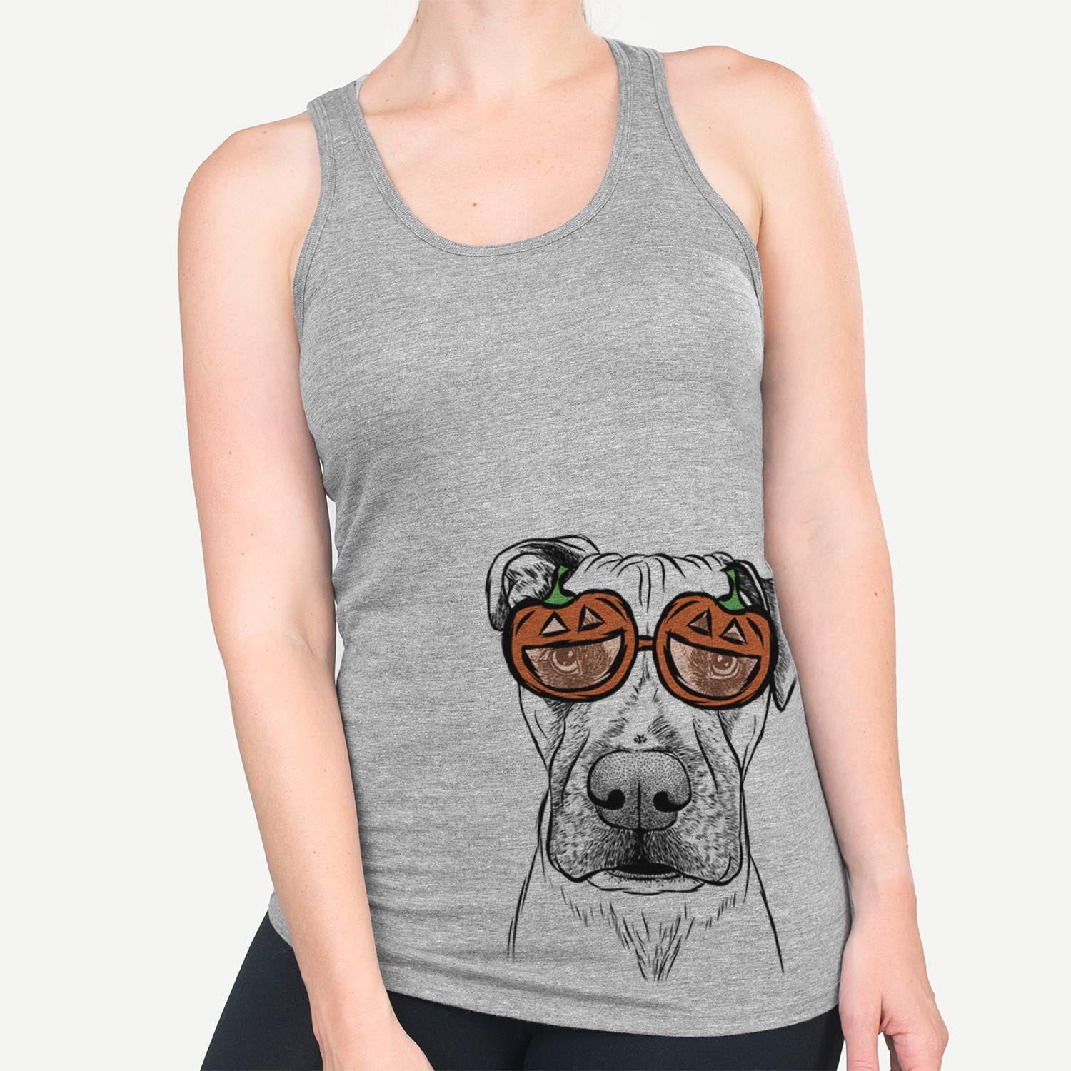 Hand-drawn sketch of Waylon the Boxane wearing pumpkin glasses on a Grey pumpkin collection